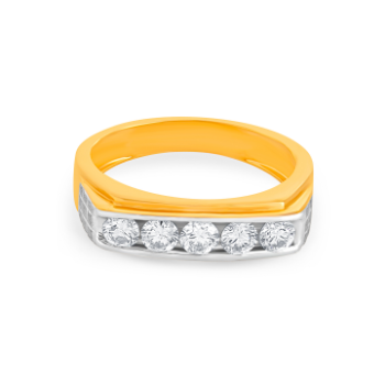 Minimalistic Sequential 5 Diamond Ring 14Kt Yellow Gold