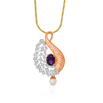 Intrisic designer Daimond Pendant in 14K Rose  gold