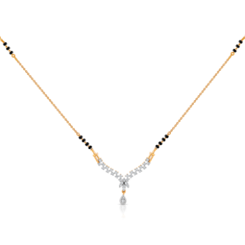 Glitzy Diamond Mangalsutra in 14K Yellow Gold