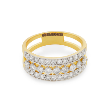 Radiant Gold Band with Micro Diamonds Embedded Ring