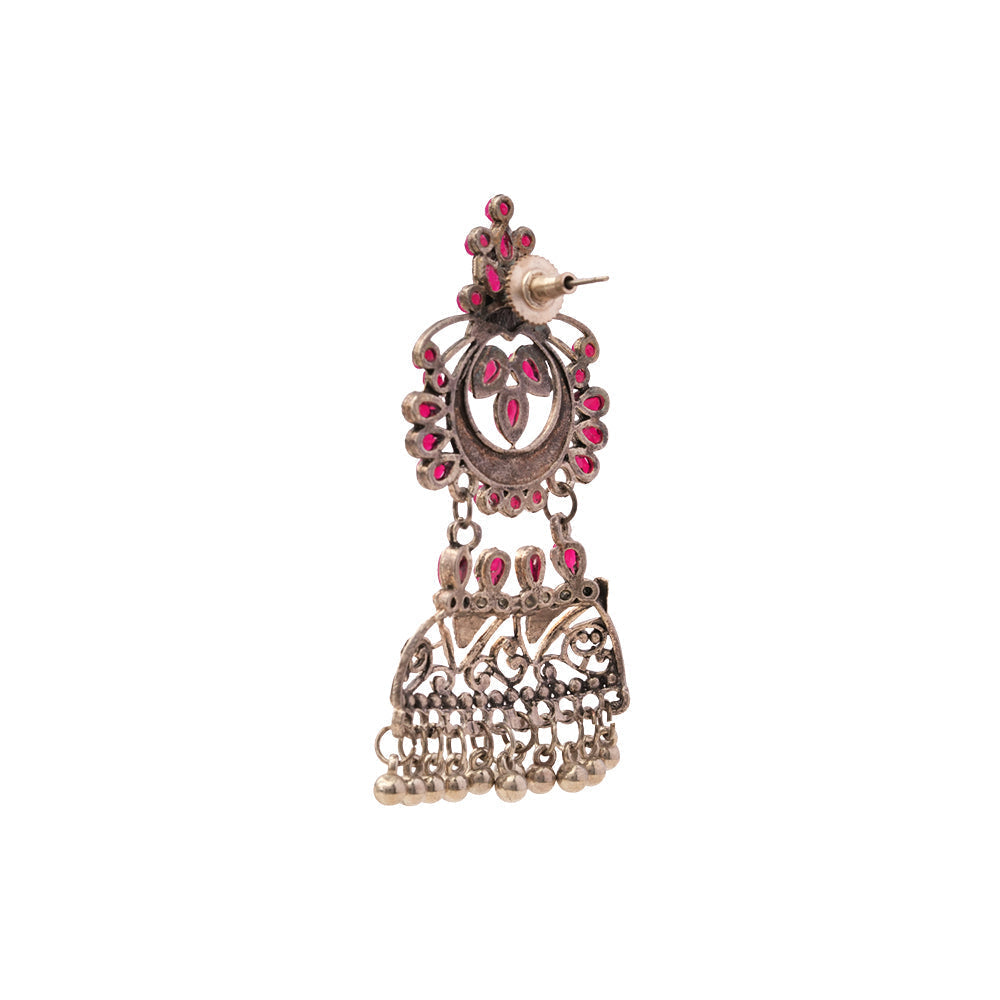 Viyona- Silver Brass ghunghroo dangler earrings