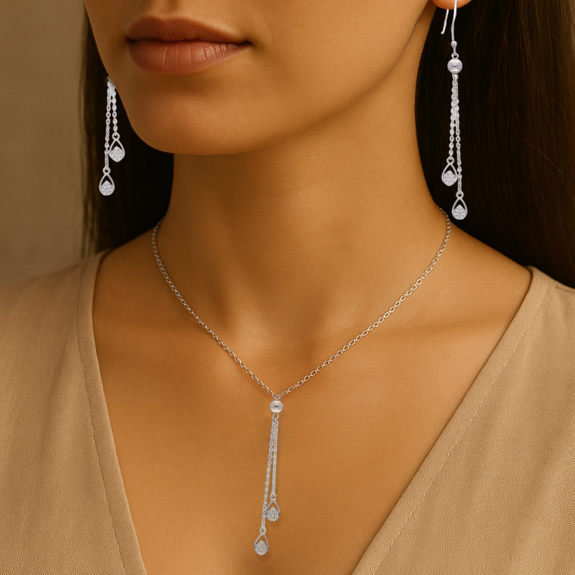 925 Silver Pendant & Dropset