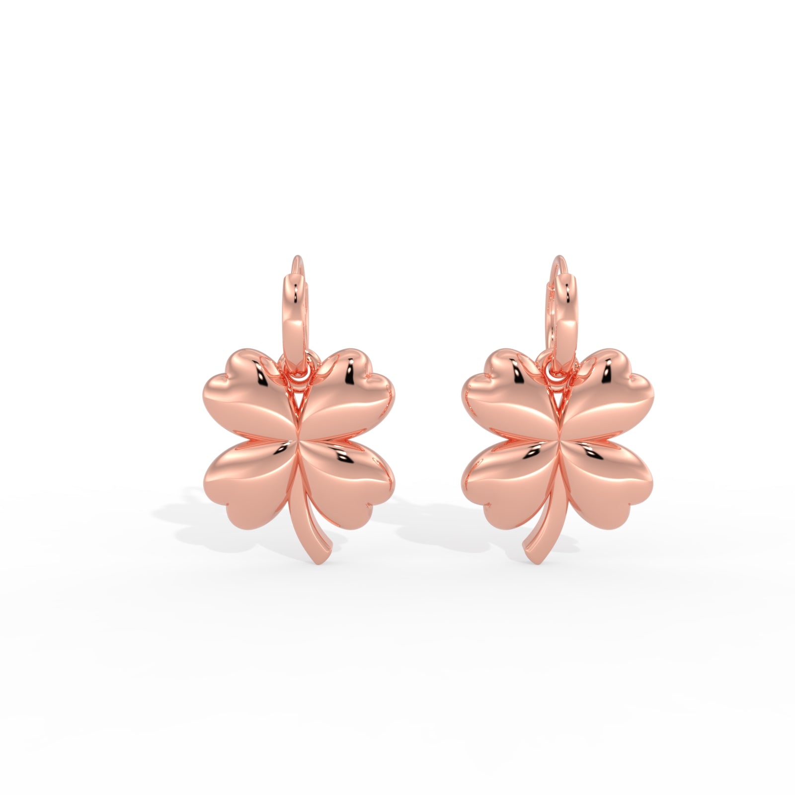 TVISVA JEWELS Women's Gold Four-Leaf Clover Symbolic Contemporary Daily Wear Earrings