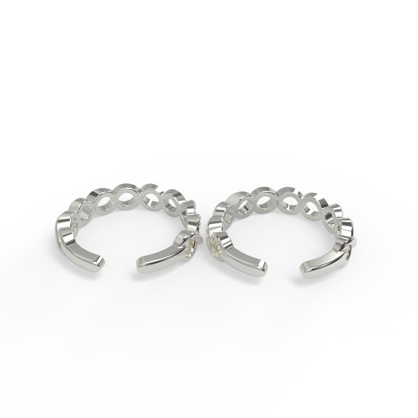 TVISVA JEWELS 925 Sterling Silver Interlocking Circles Adjustable Toe Ring for Women, Contemporary Daily Wear Foot Jewelry