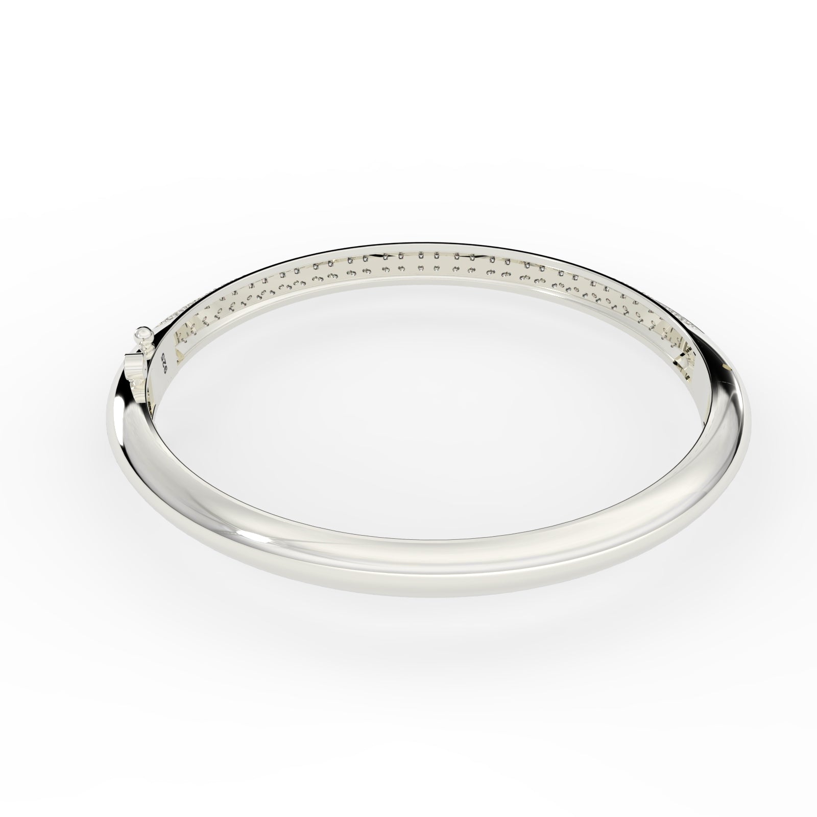 TVISVA JEWELS 925 Sterling Silver Cubic Zirconia Pave Geometric Contemporary Bangle for Women, Party Wear