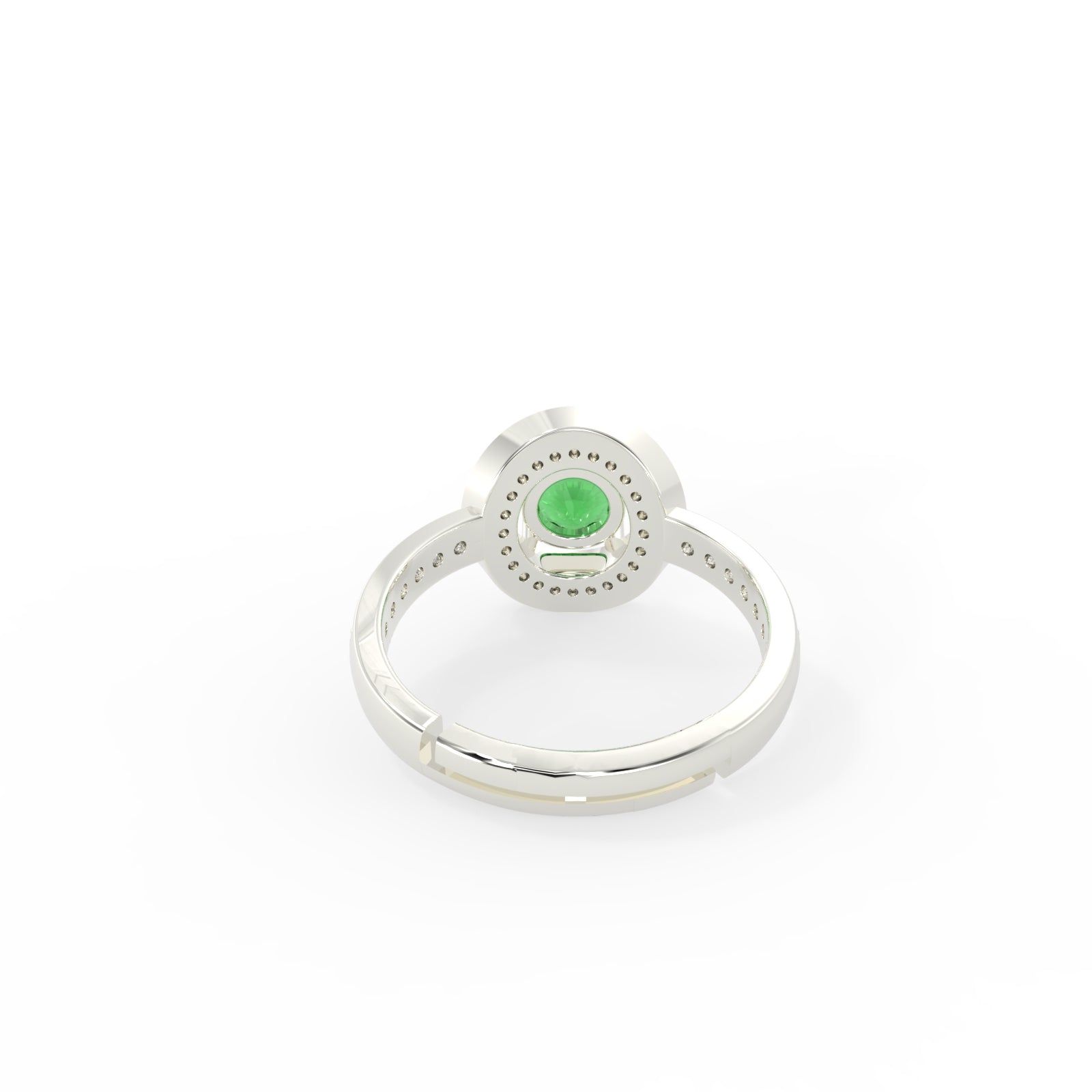 TVISVA JEWELS 925 Sterling Silver Green Cubic Zirconia Halo Ring for Women