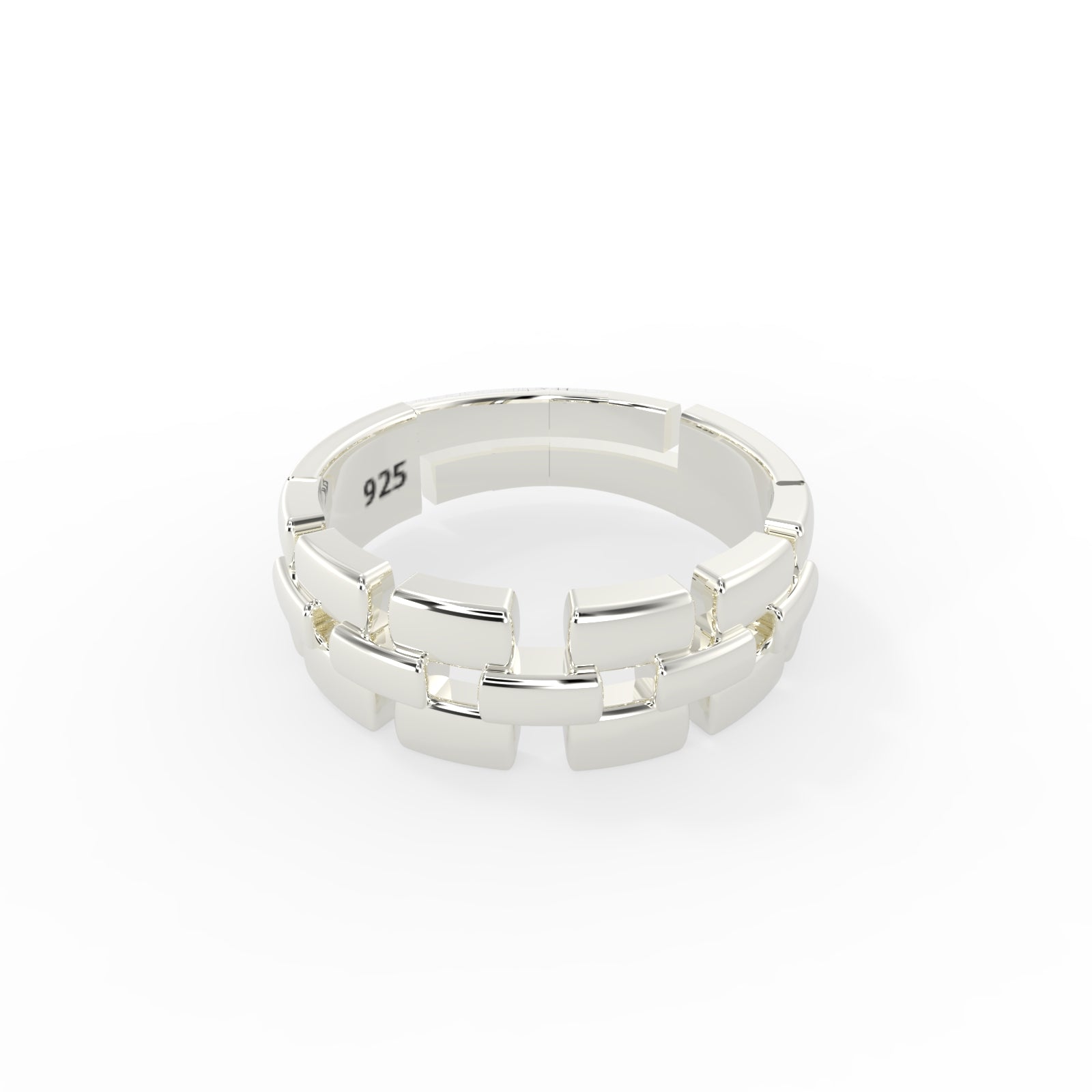 TVISVA JEWELS 925 Sterling Silver Adjustable Geometric Ring with Round Clear Cubic Zirconia for Unisex Daily Wear