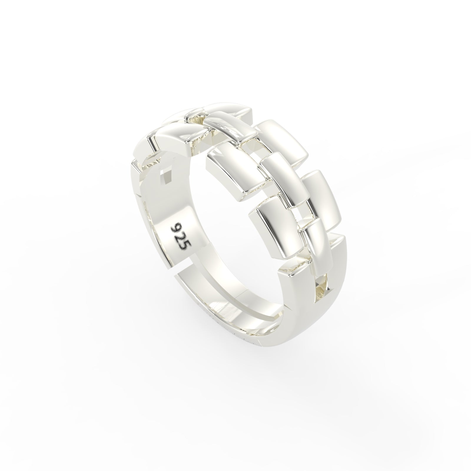 TVISVA JEWELS 925 Sterling Silver Adjustable Geometric Ring with Round Clear Cubic Zirconia for Unisex Daily Wear