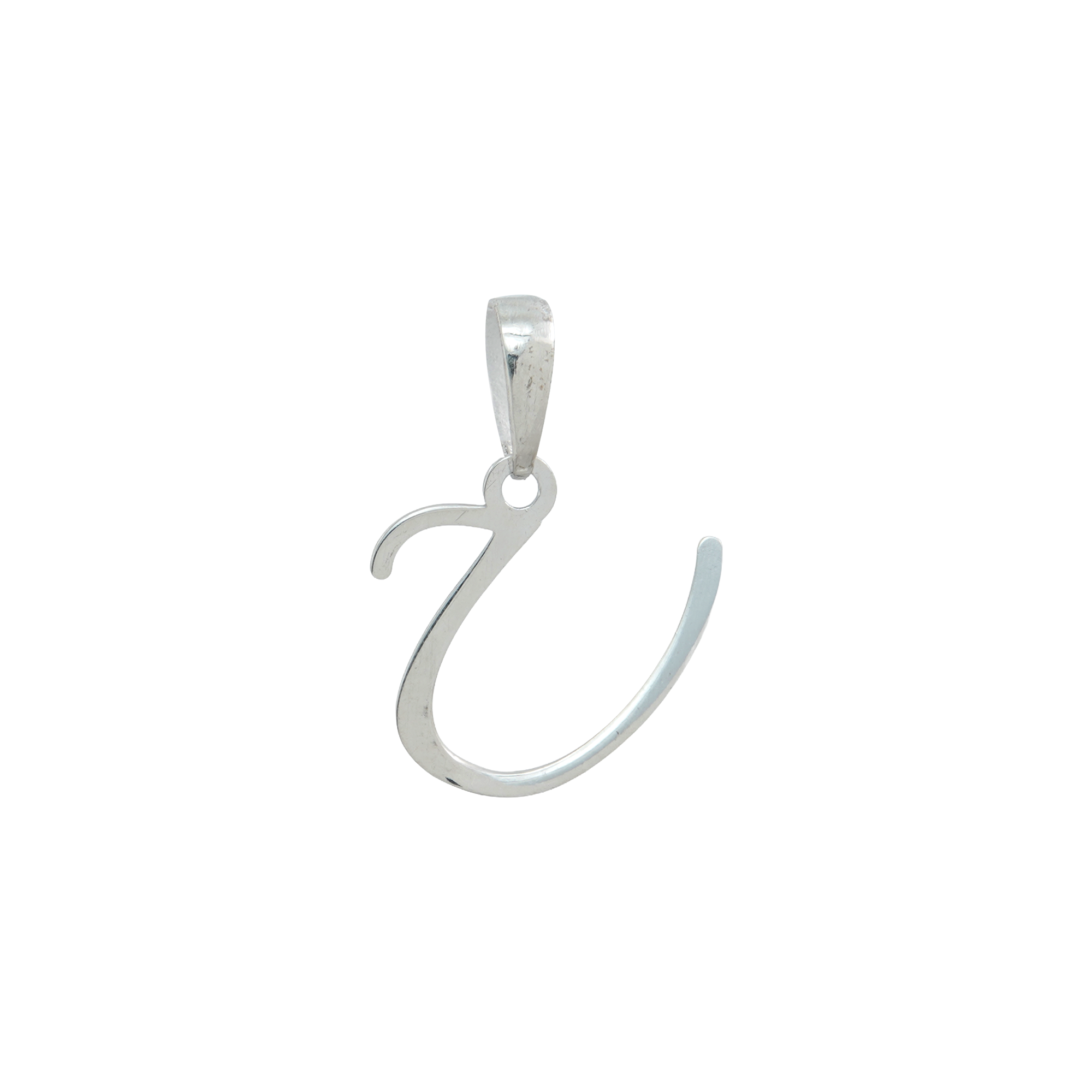 Personalized Initial "U" Pendant Necklace | 925 Sterling Silver Alphabet Charm