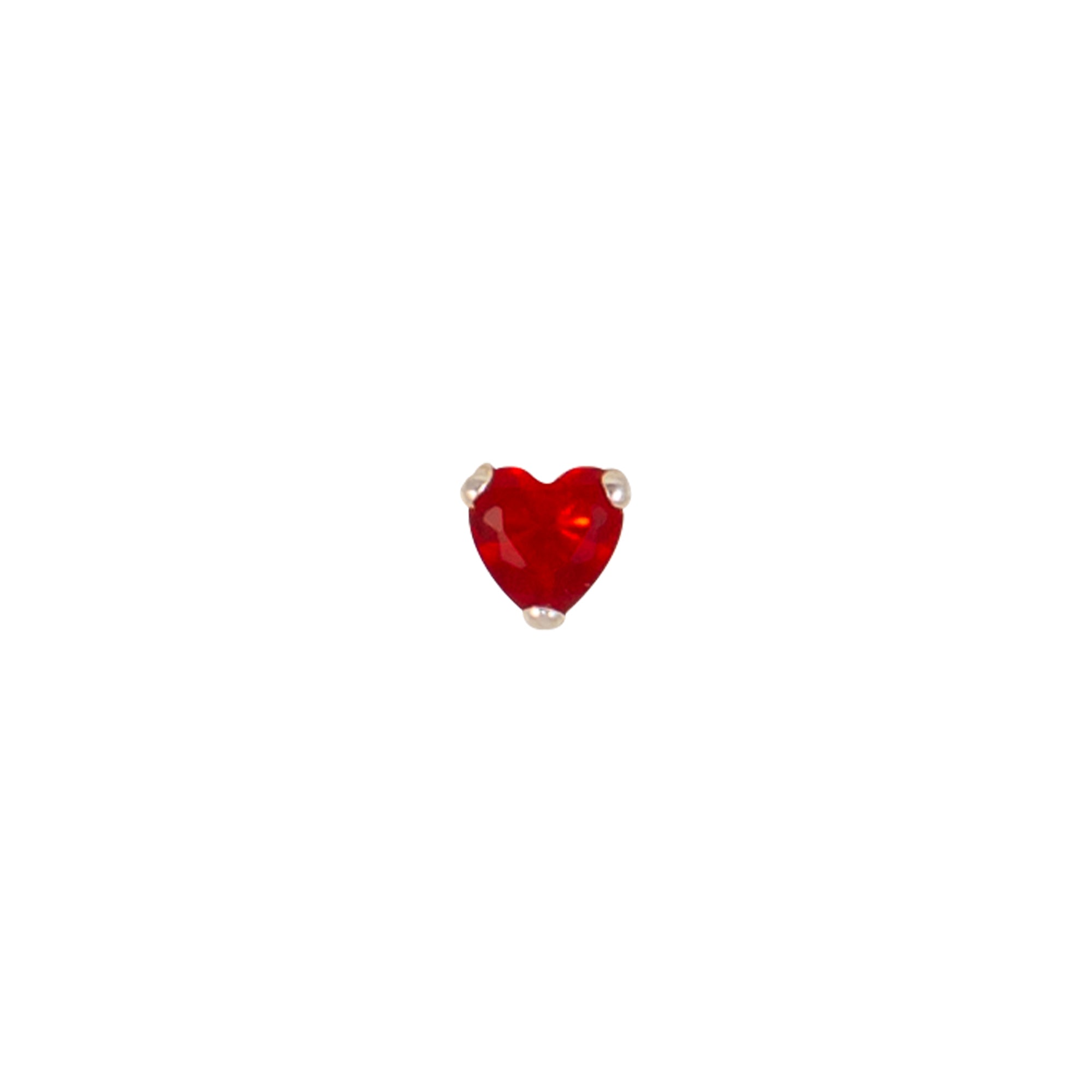 925 Sterling Silver Red Heart Nose Pin | Minimal Heart Stud for Everyday Wear