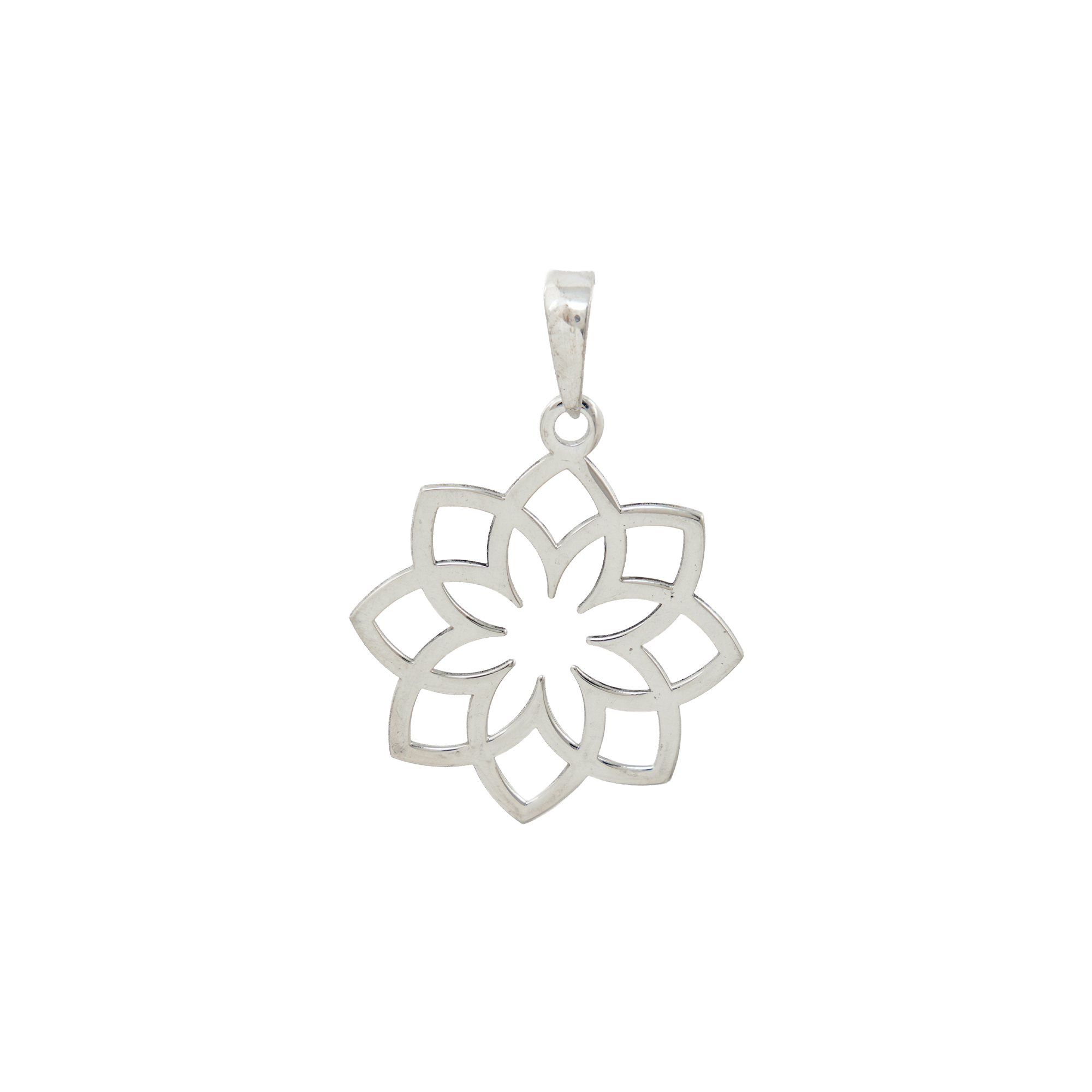 925 Sterling Silver Lotus Flower Pendant Necklace | Openwork Floral Charm | Minimalist Everyday Jewelry