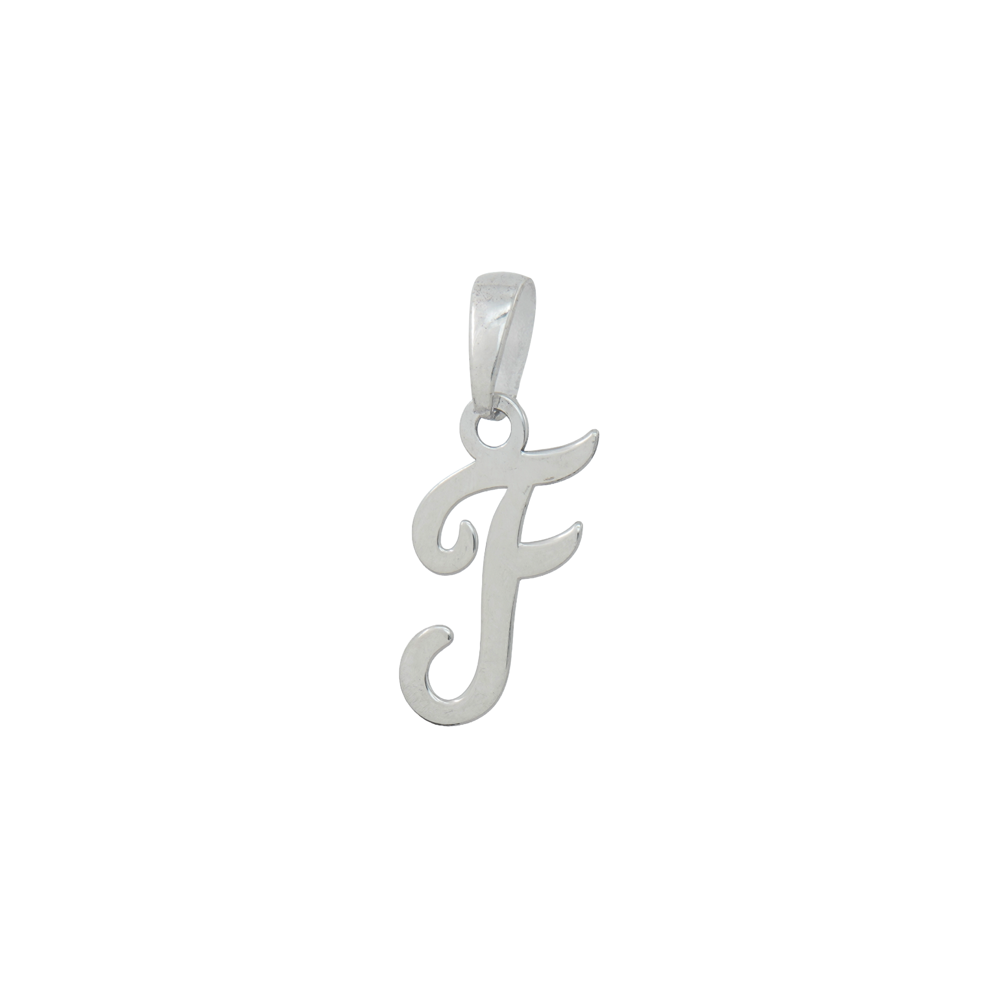 Personalized Initial "F" Pendant Necklace | 925 Sterling Silver Alphabet Charm