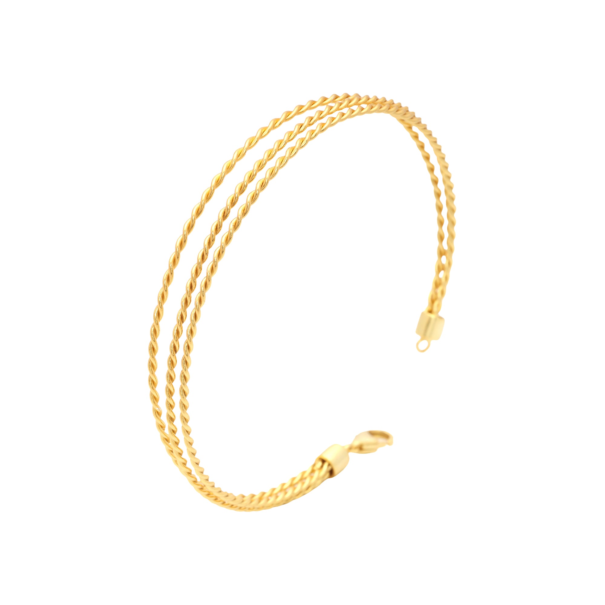 Elegant Twisted Dual-Line Gold-Plated Bracelet for Women