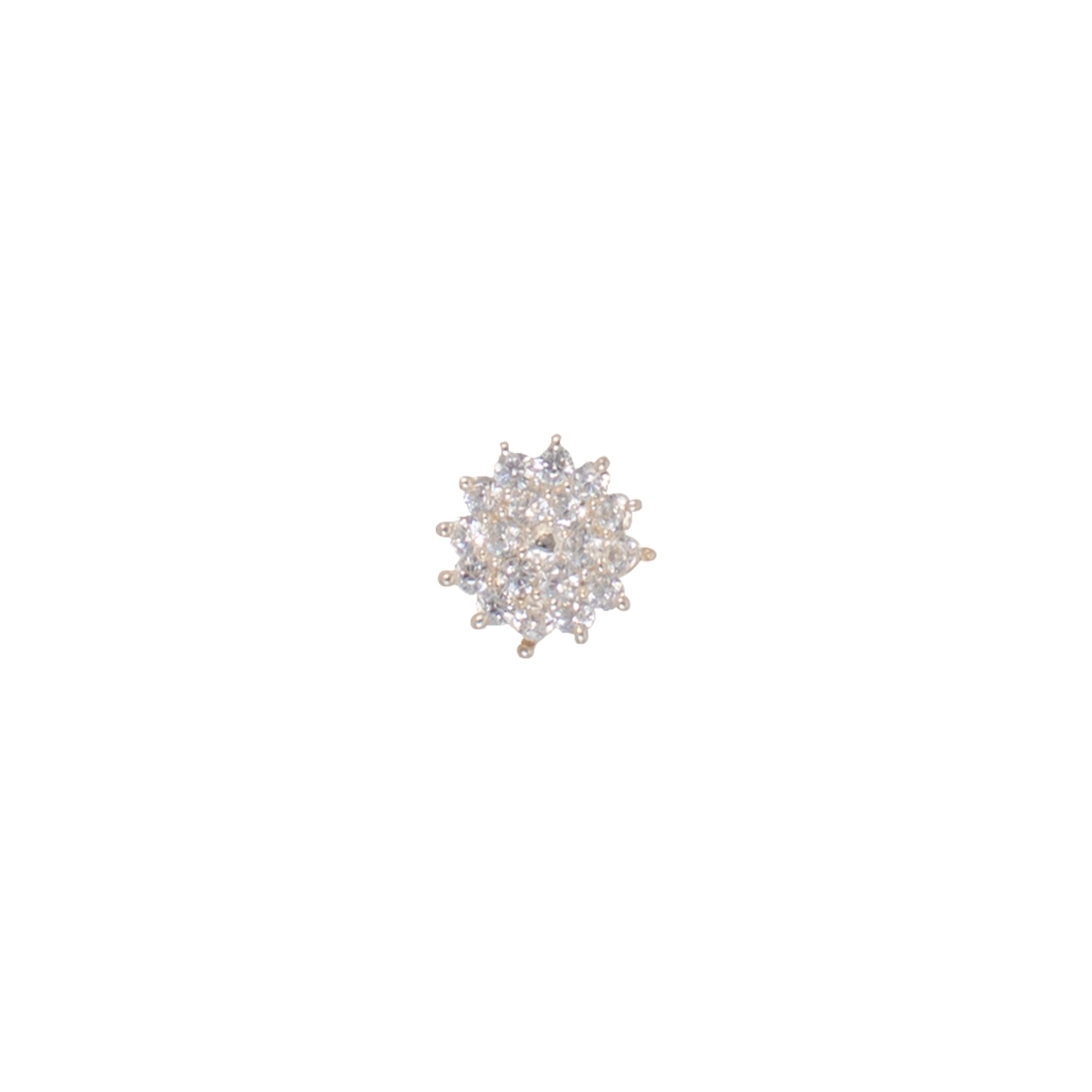TVISVA JEWELS 925 Sterling Silver Cubic Zirconia Floral Cluster Nose Pin for Women