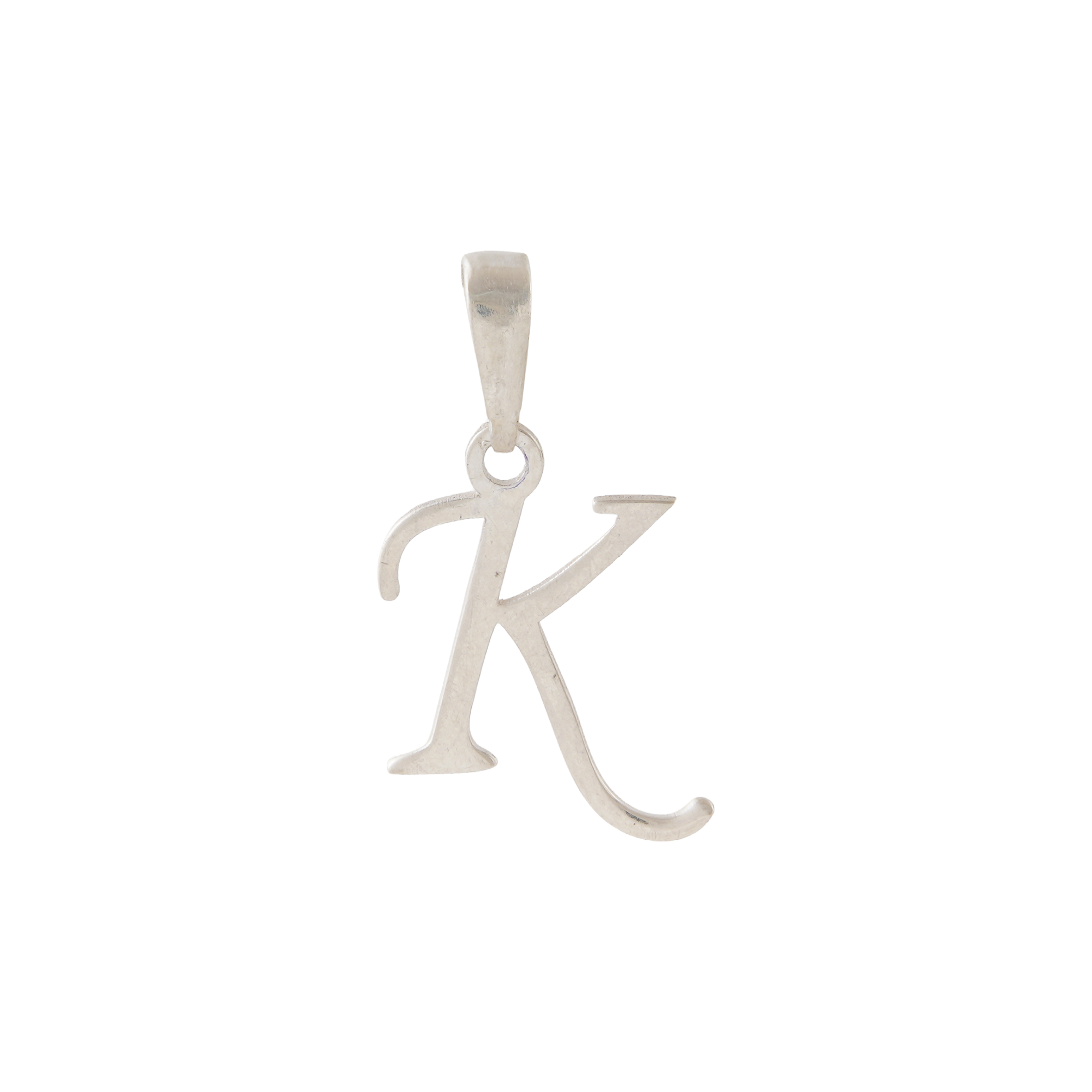 925 Sterling Silver K Initial Pendant | Personalized Alphabet Necklace Charm | Minimalist Letter K Pendant