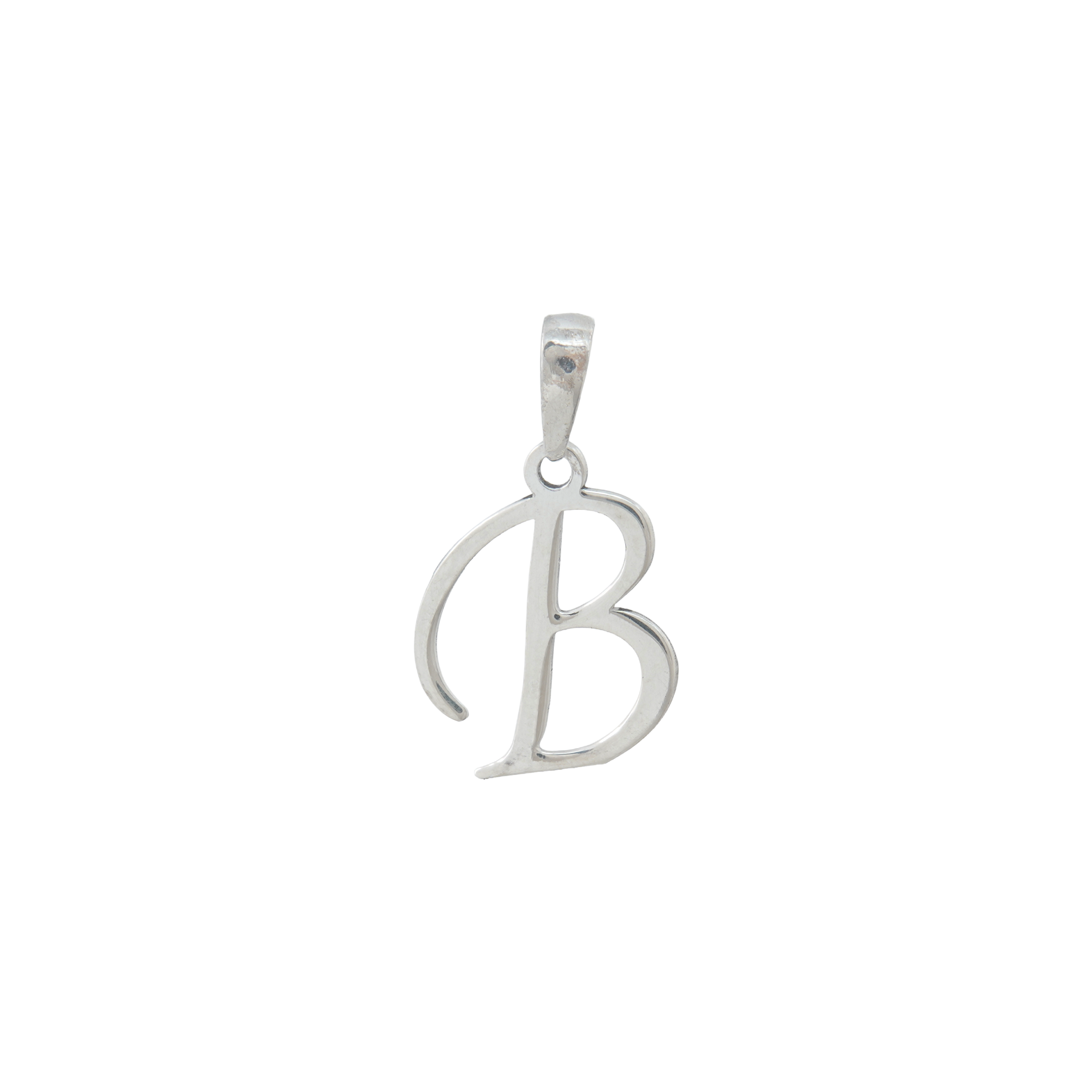 Personalized Initial "B" Pendant Necklace | 925 Sterling Silver Alphabet Charm