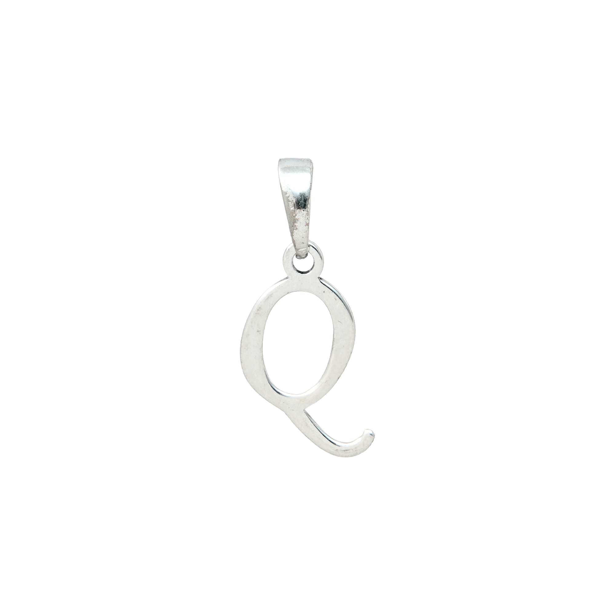 Personalized Initial "Q" Pendant Necklace | 925 Sterling Silver Alphabet Charm