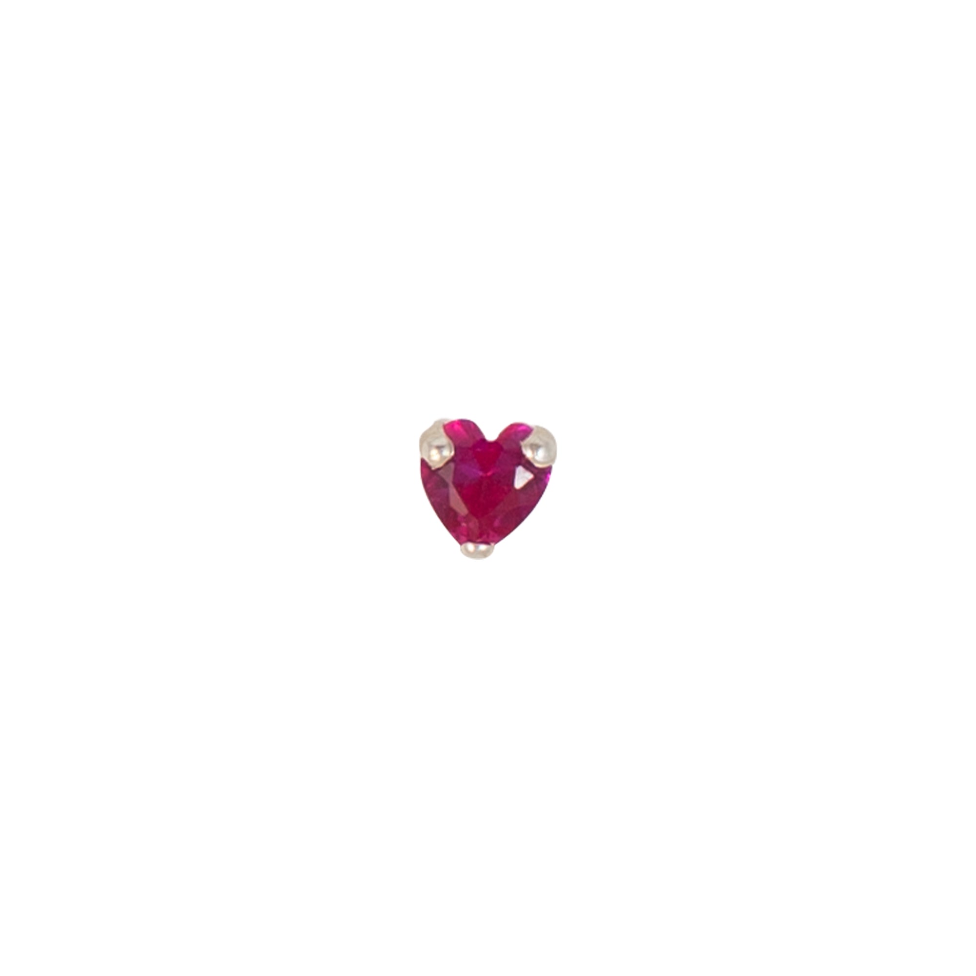 Sterling Silver Pink Heart Nose Pin