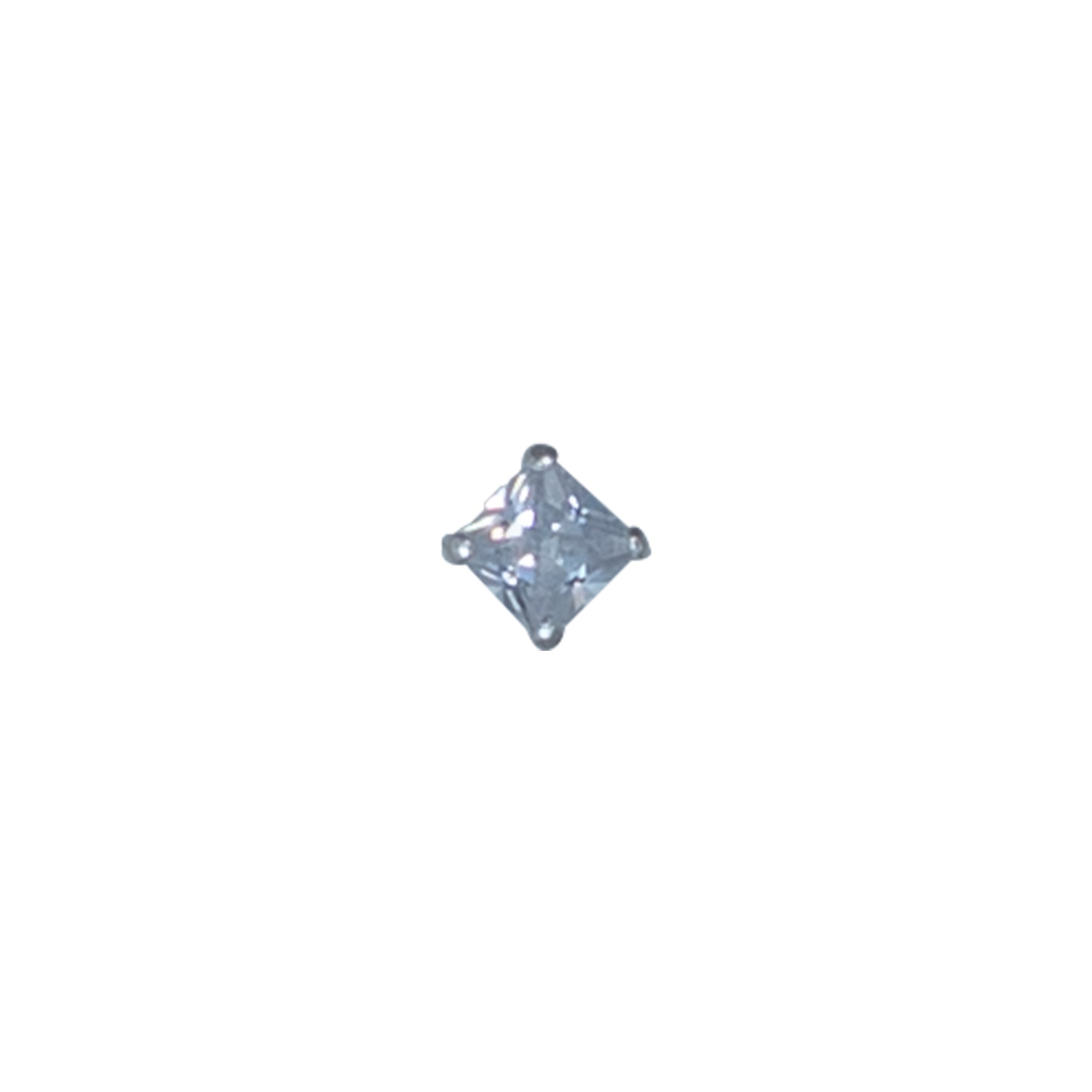 Elegant Square Solitaire Nose Pin in 925 Sterling Silver