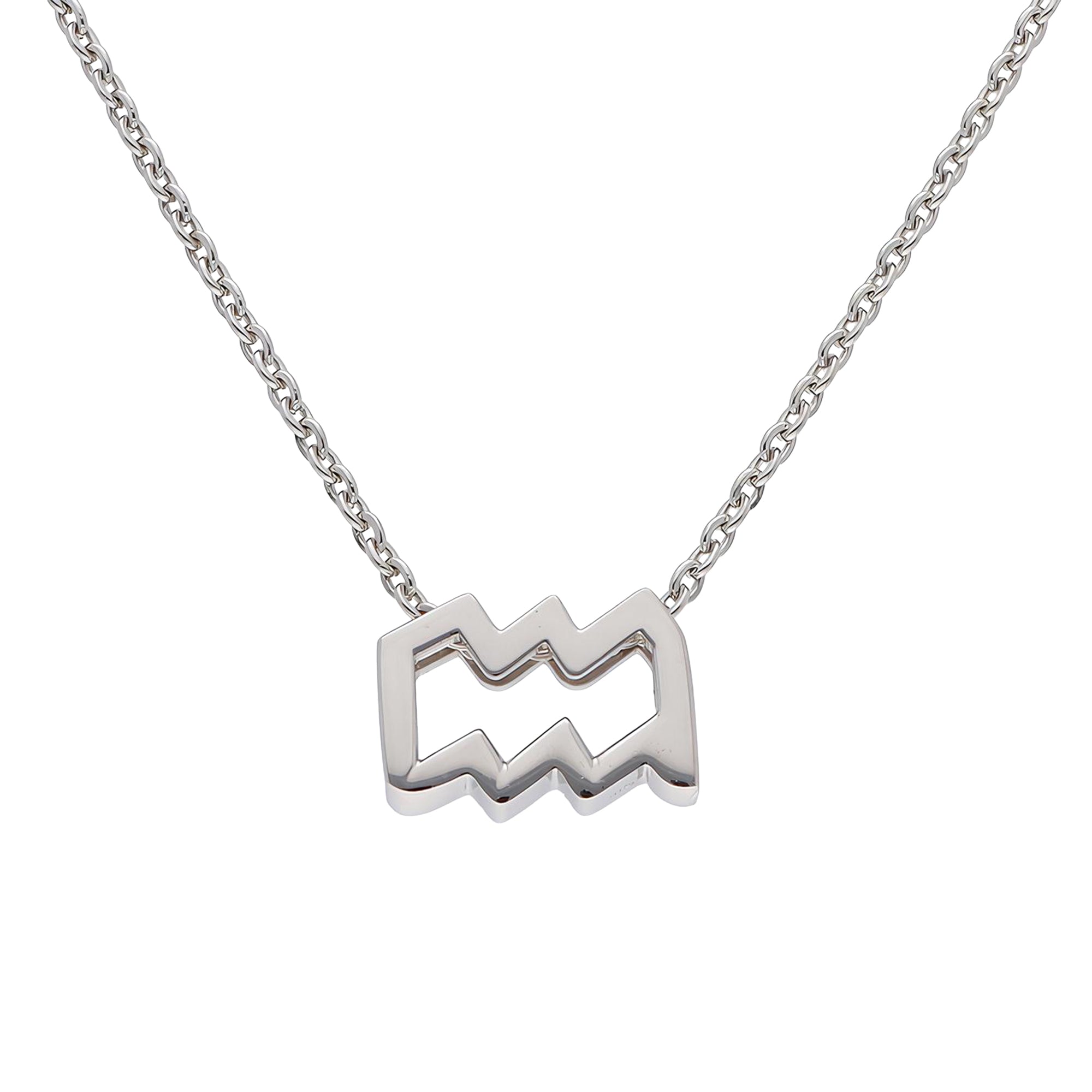 TVISVA JEWELS 925 Sterling Silver Aquarius Zodiac Pendant Necklace for Women & Girls