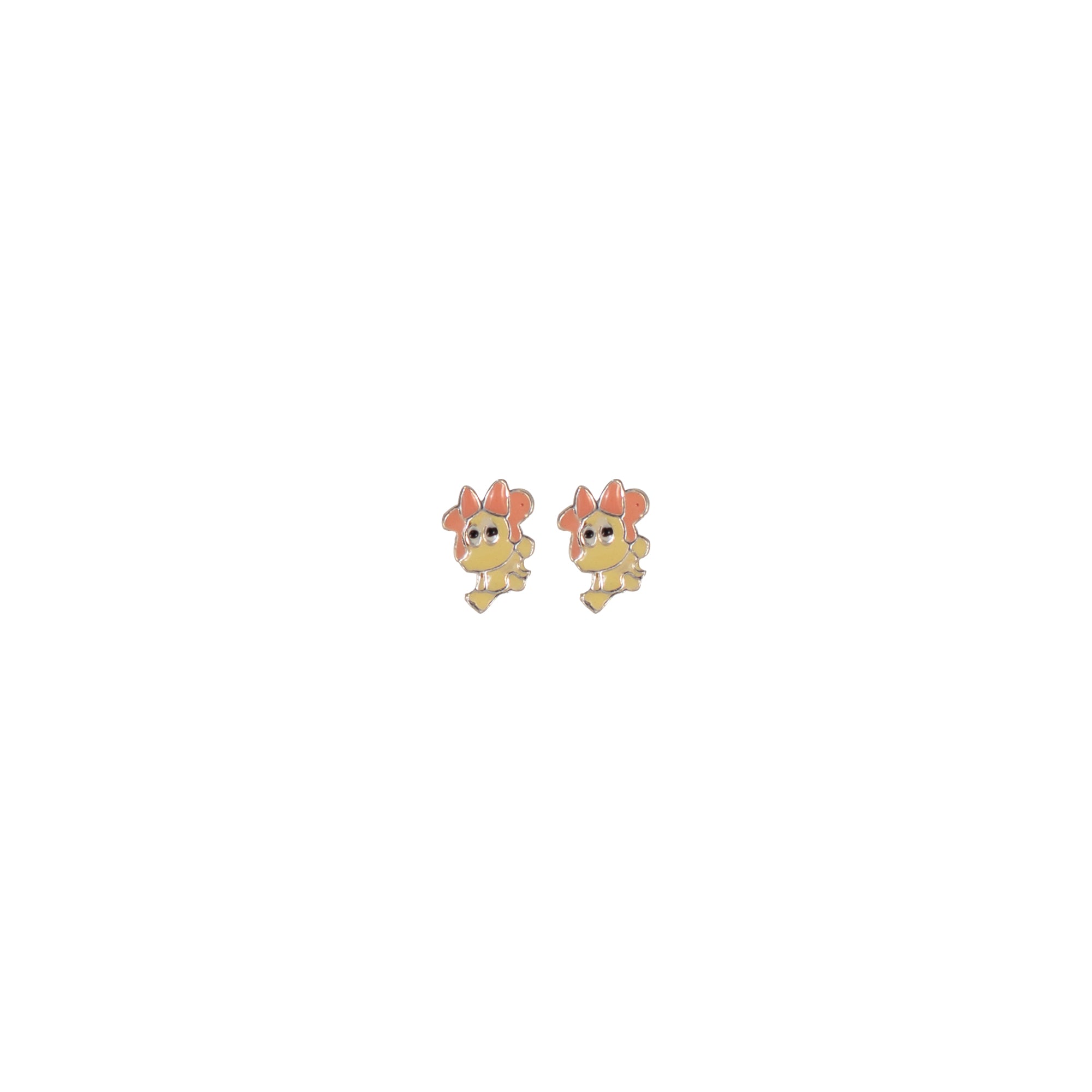 Cute Yellow Cartoon Stud Earrings for Kids | 925 Sterling Silver Enamel Earrings