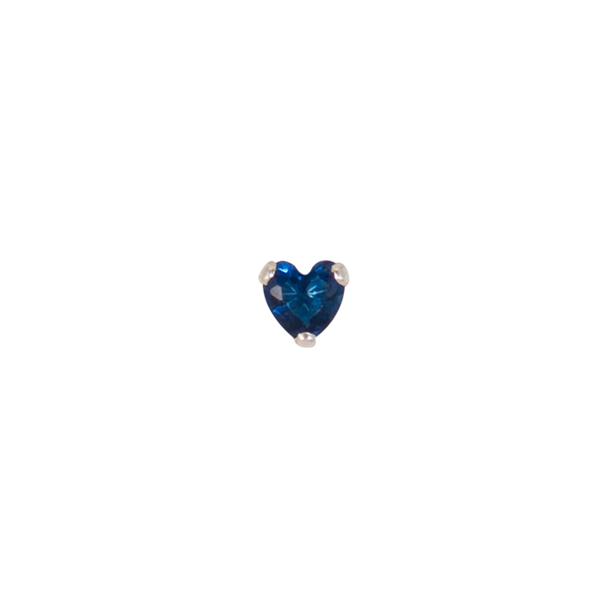 Blue Heart Stone Sterling Silver Nose Pin
