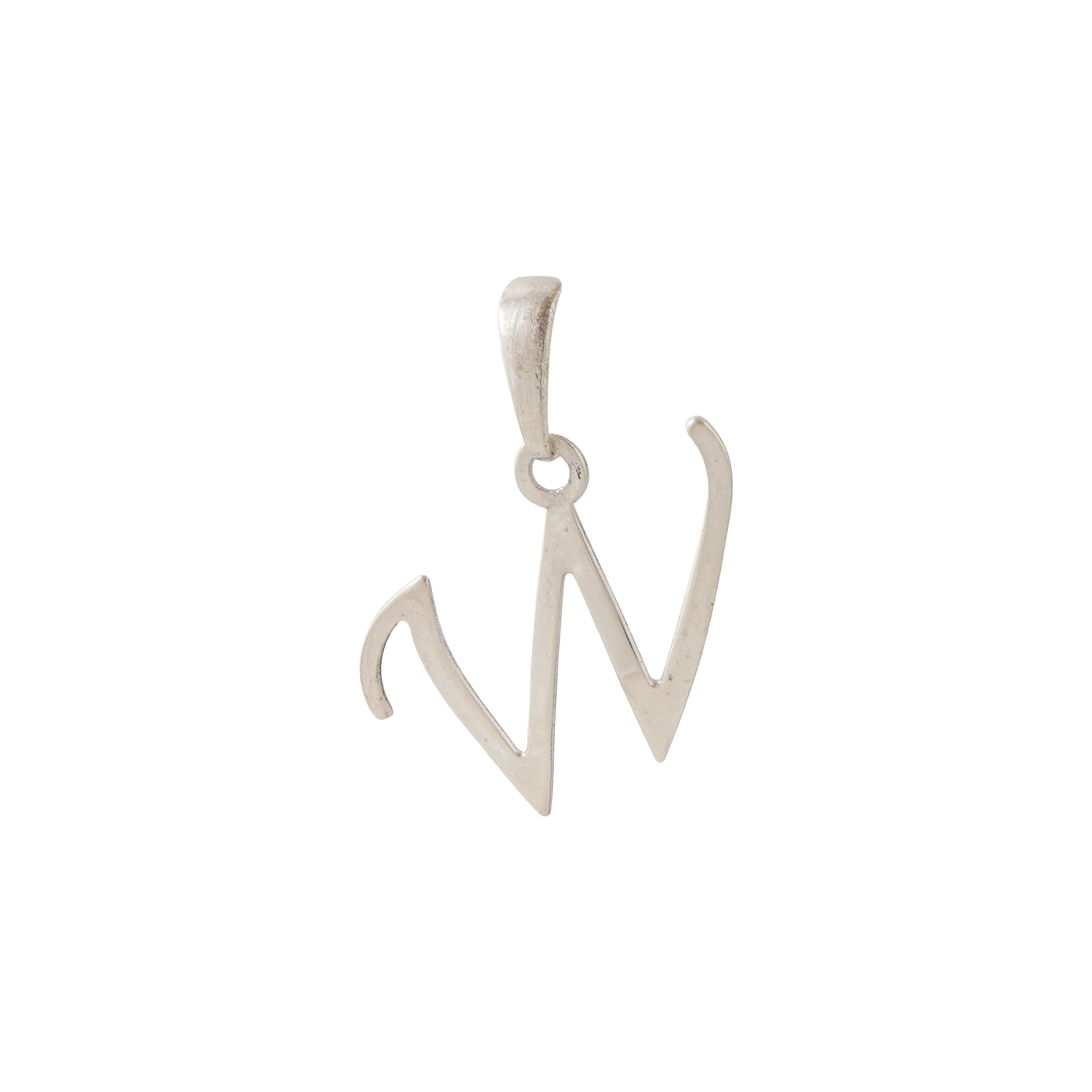 925 Sterling Silver W Initial Pendant | Personalized Alphabet Necklace Charm | Elegant Letter W Pendant
