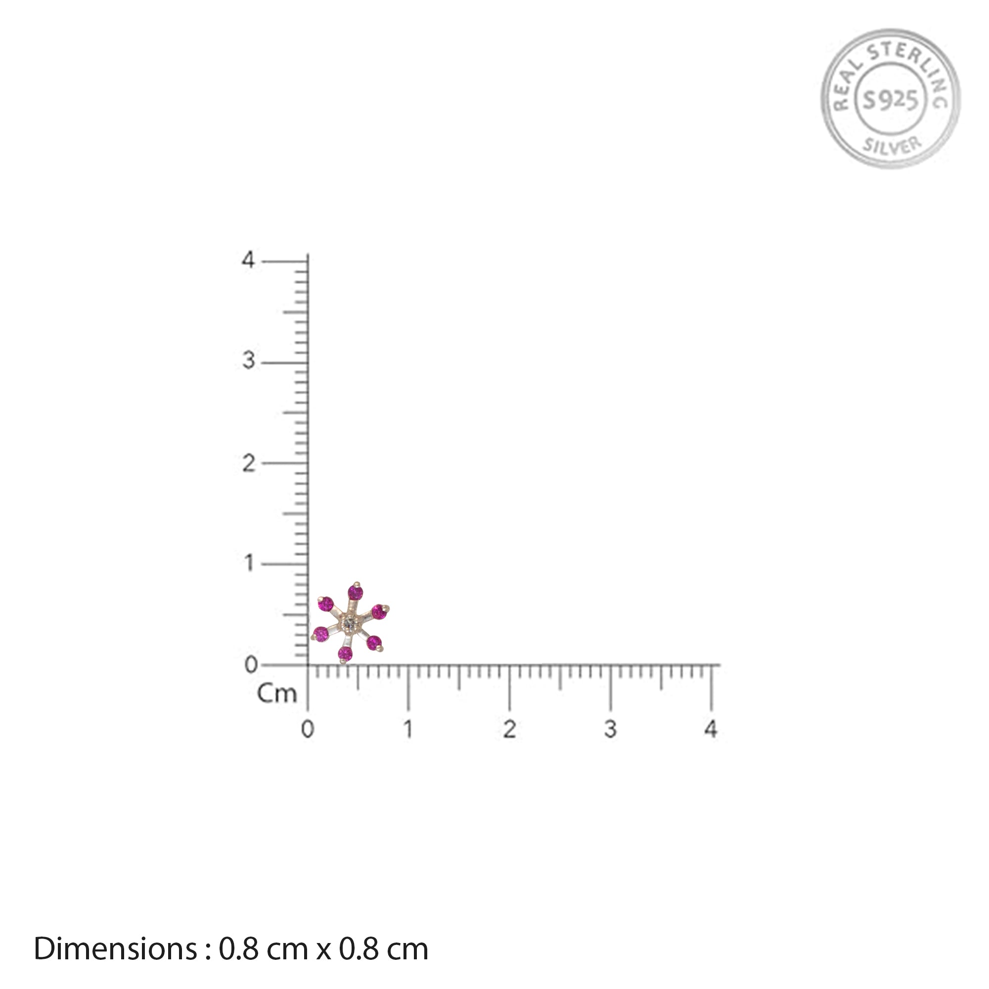 925 Sterling Silver Pink Stone Starburst Stud Earrings | Floral Sparkle Design