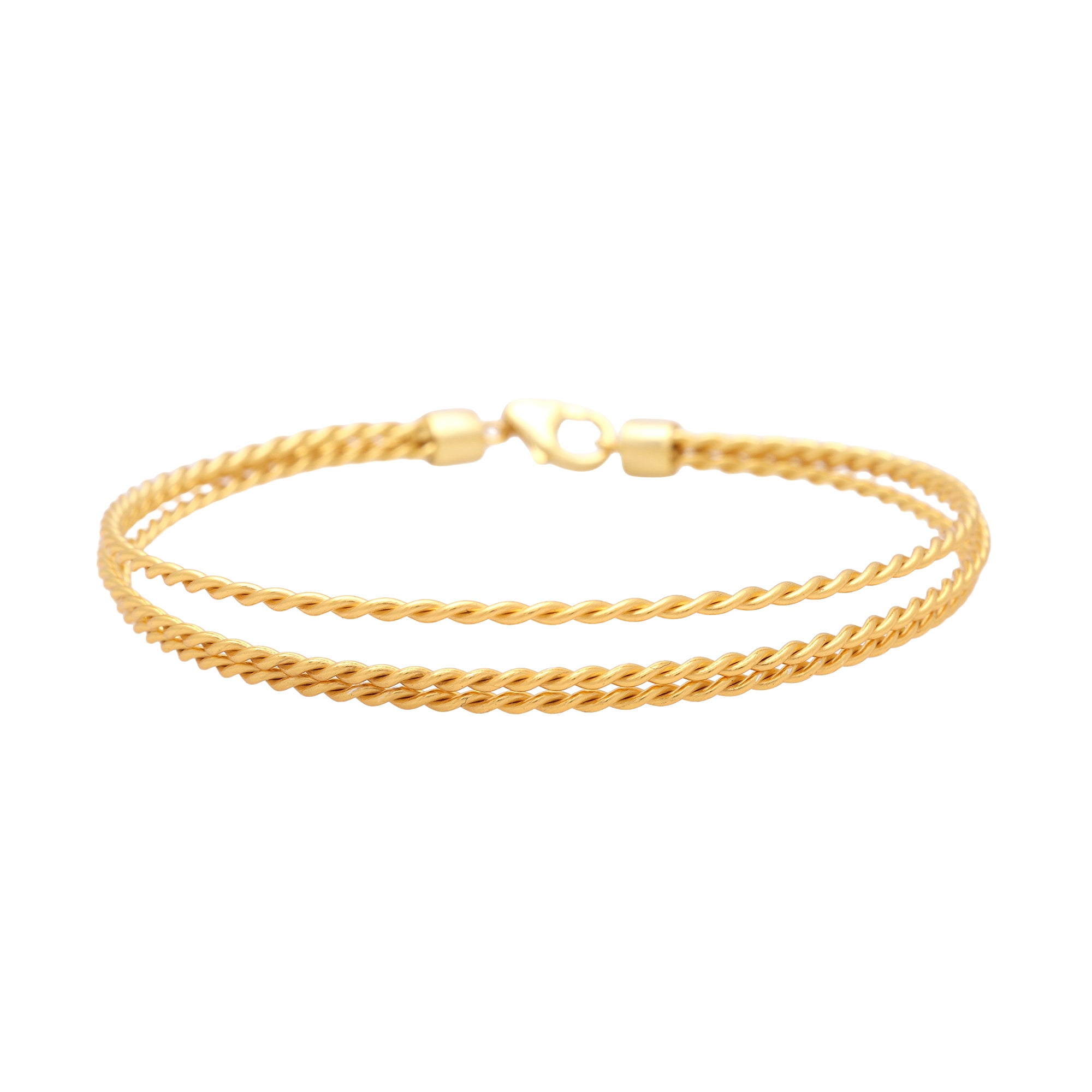 Elegant Twisted Dual-Line Gold-Plated Bracelet for Women