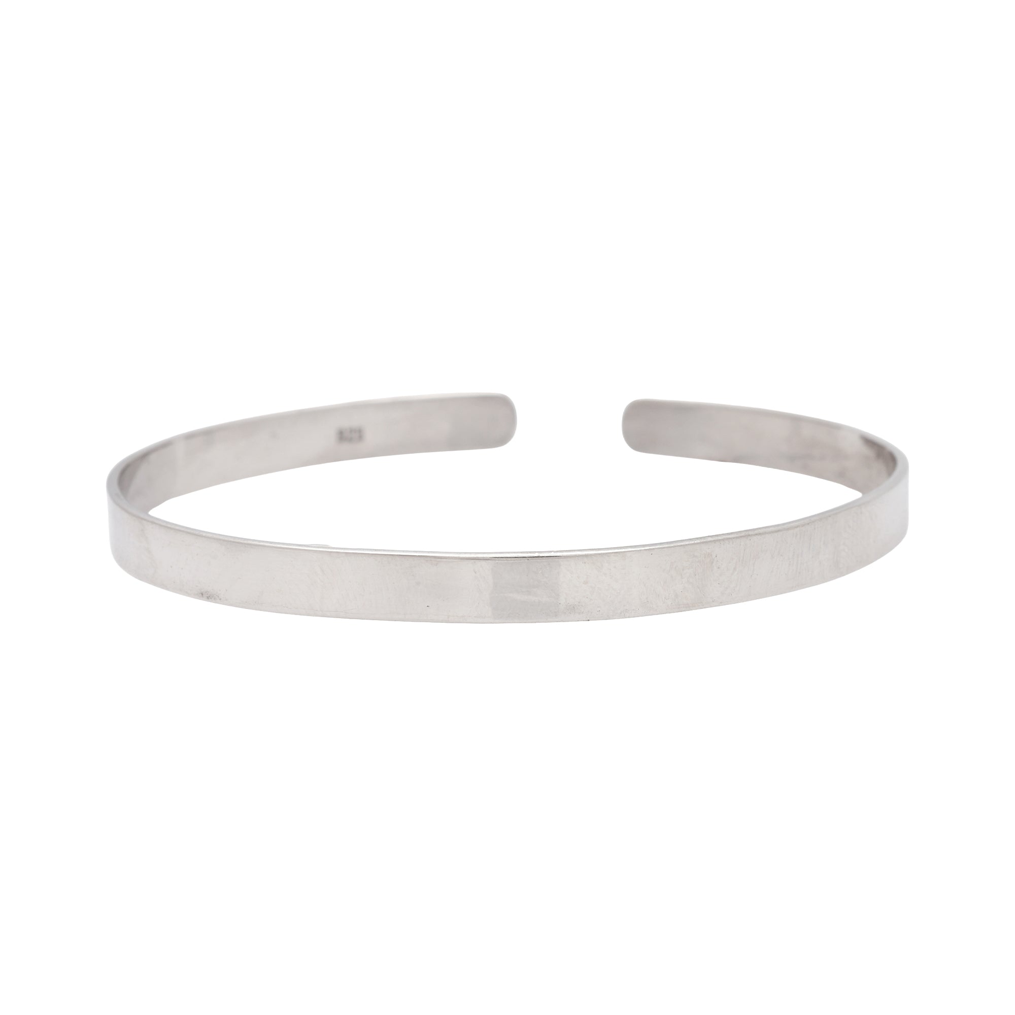 925 Sterling Silver Minimal Open Cuff Bracelet for Women