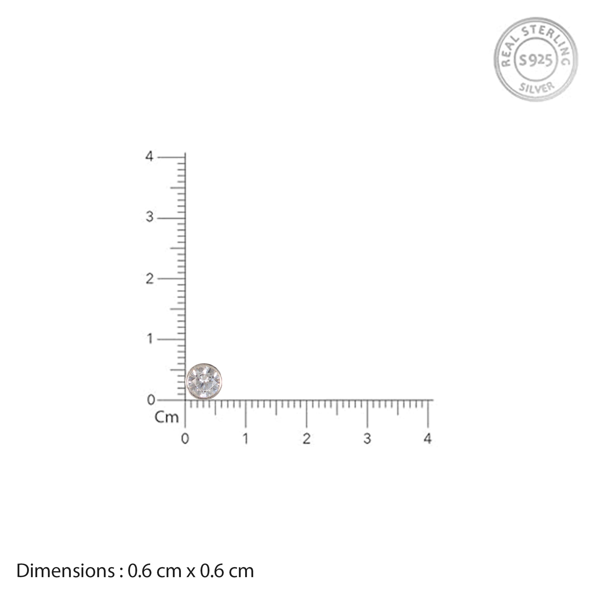 Classic Round Solitaire Stud Earrings in Sterling Silver