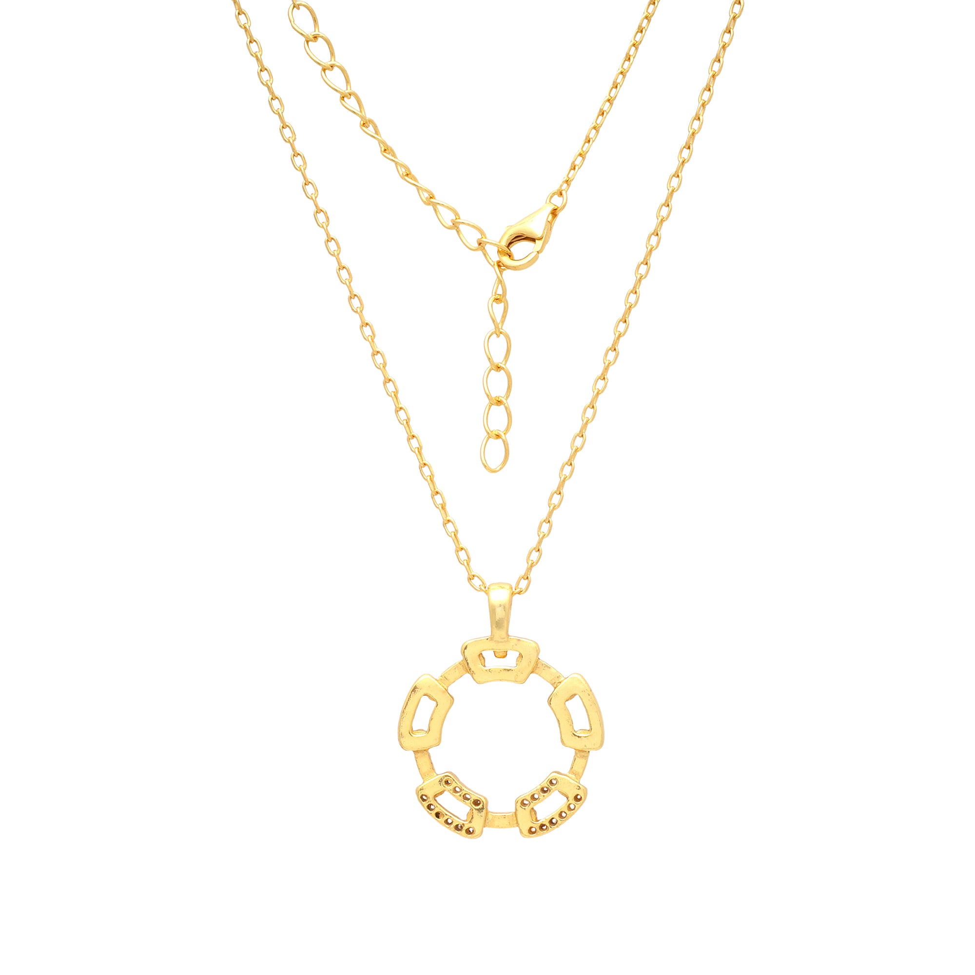 Minimalist Geometric Circle Pendant Necklace in 925 Sterling Silve