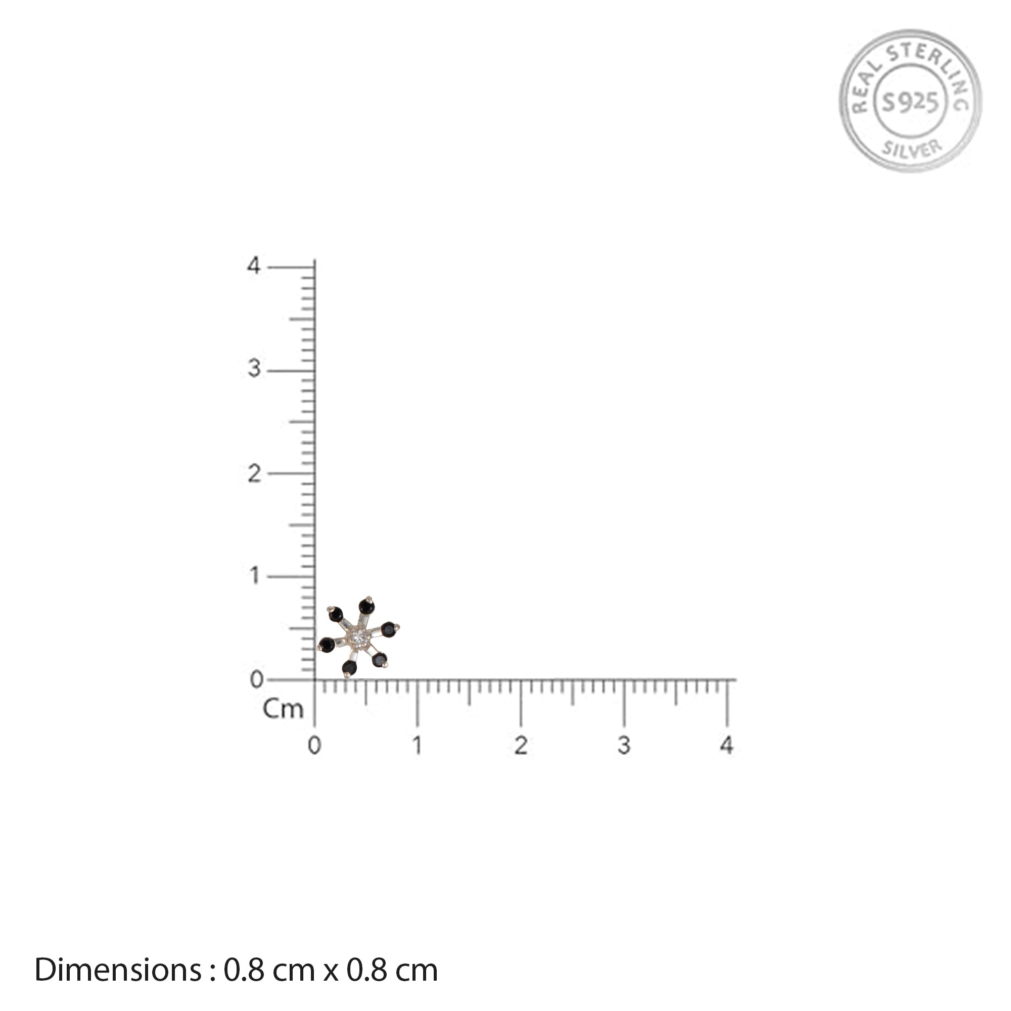 925 Sterling Silver Snowflake Stud Earrings for Women | Minimal Crystal Star Earrings