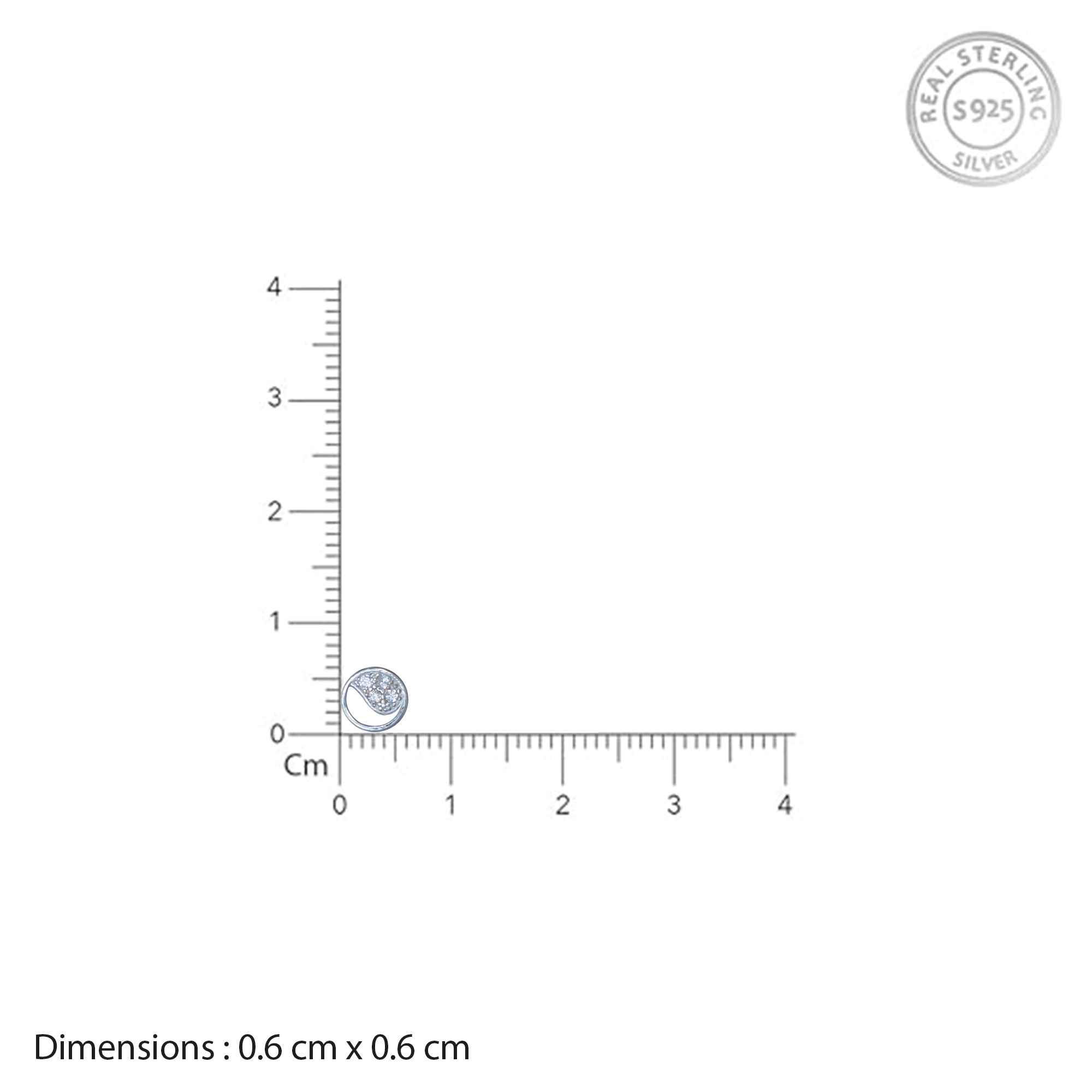 Classic Round Solitaire Nose Pin in Sterling Silver