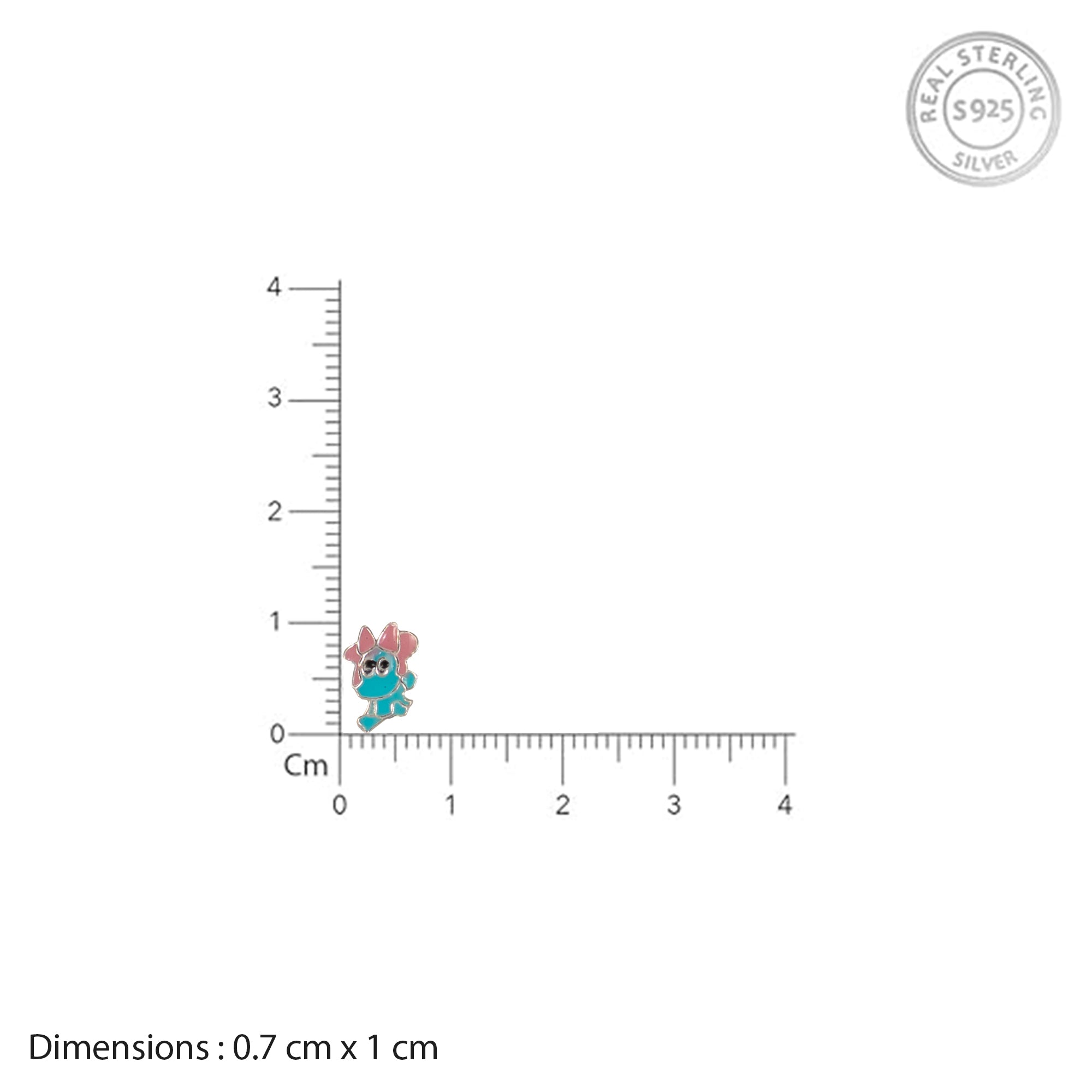 Cute Blue Cartoon Stud Earrings for Kids | 925 Sterling Silver Enamel Earrings