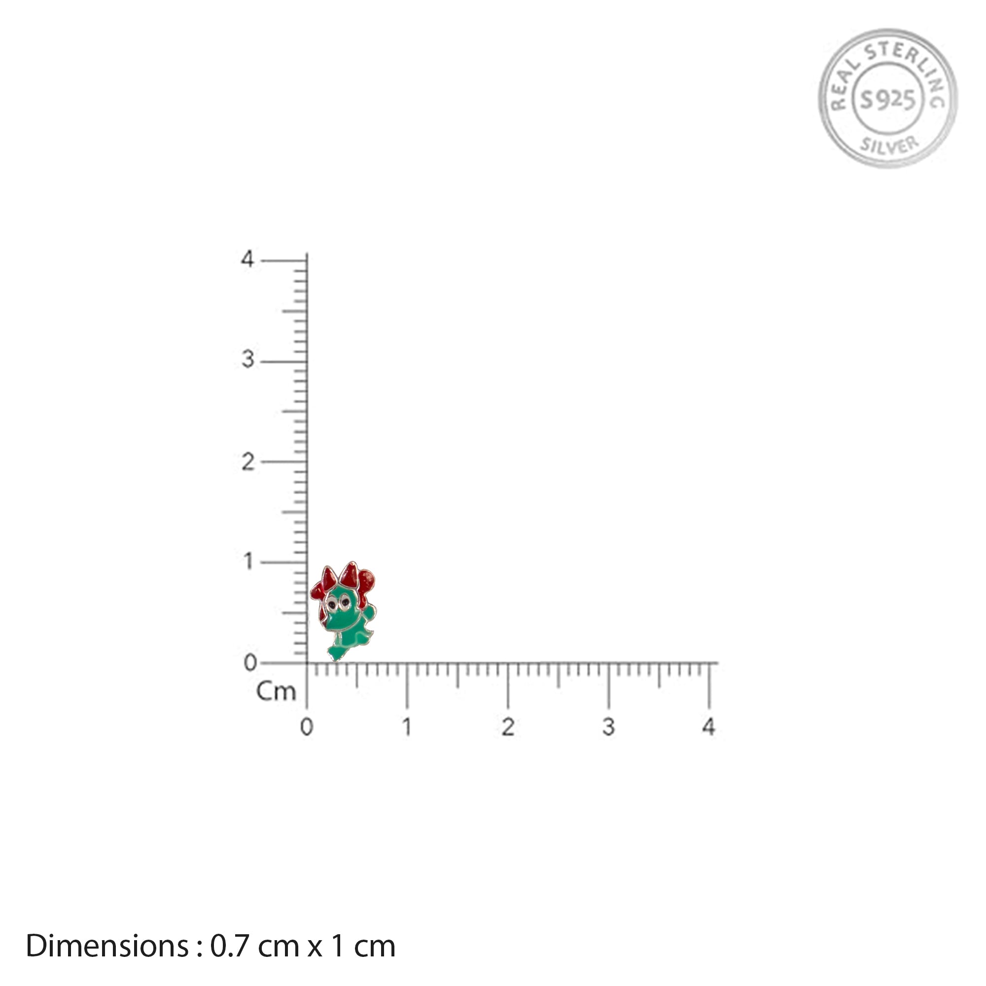 Cute Green Cartoon Stud Earrings for Kids | 925 Sterling Silver Enamel Earrings