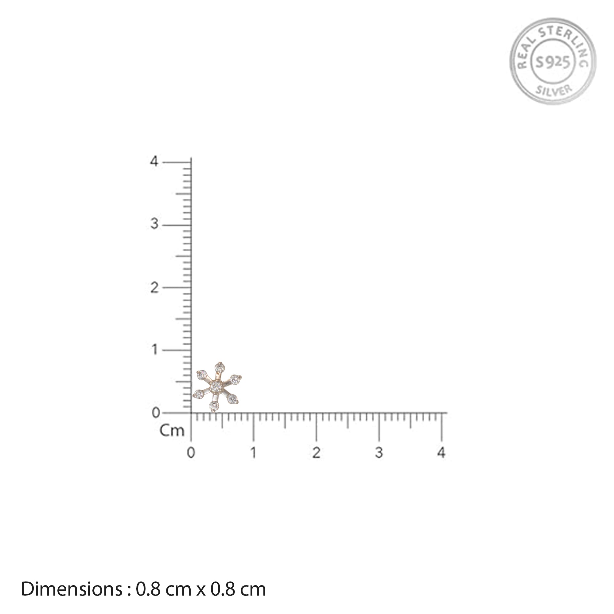 925 Sterling Silver Clear Stone Starburst Stud Earrings | Floral Sparkle Design