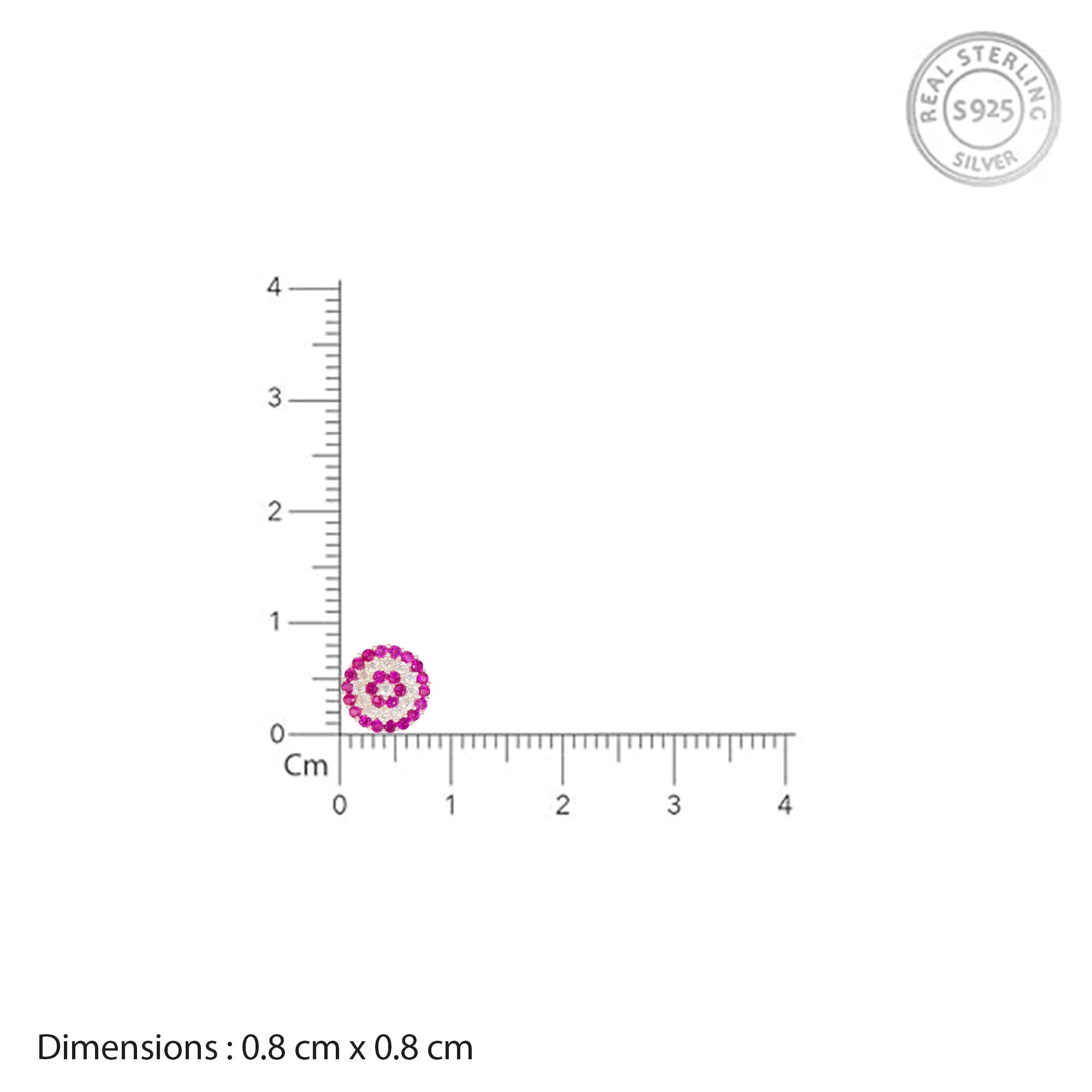 925 Sterling Silver Pink & White Circular Pavé Stud Earrings for Women | Floral Halo Design