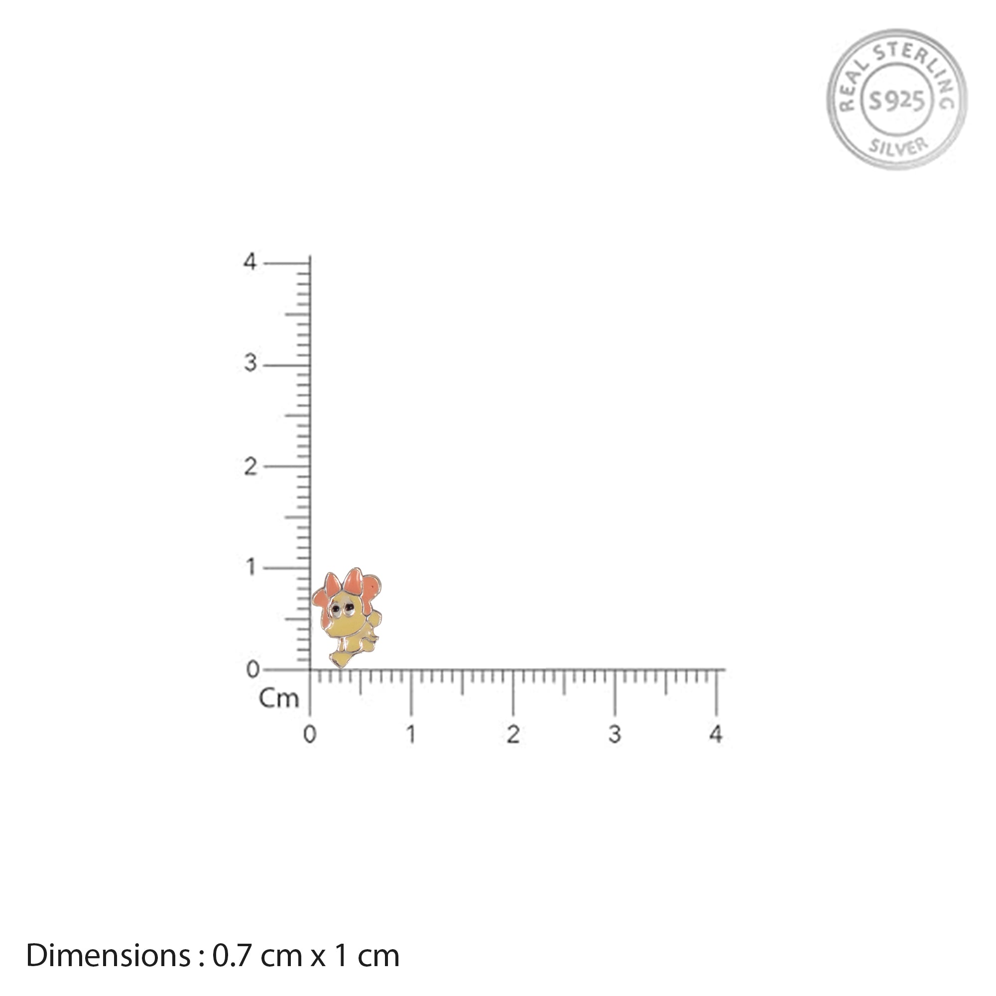 Cute Yellow Cartoon Stud Earrings for Kids | 925 Sterling Silver Enamel Earrings