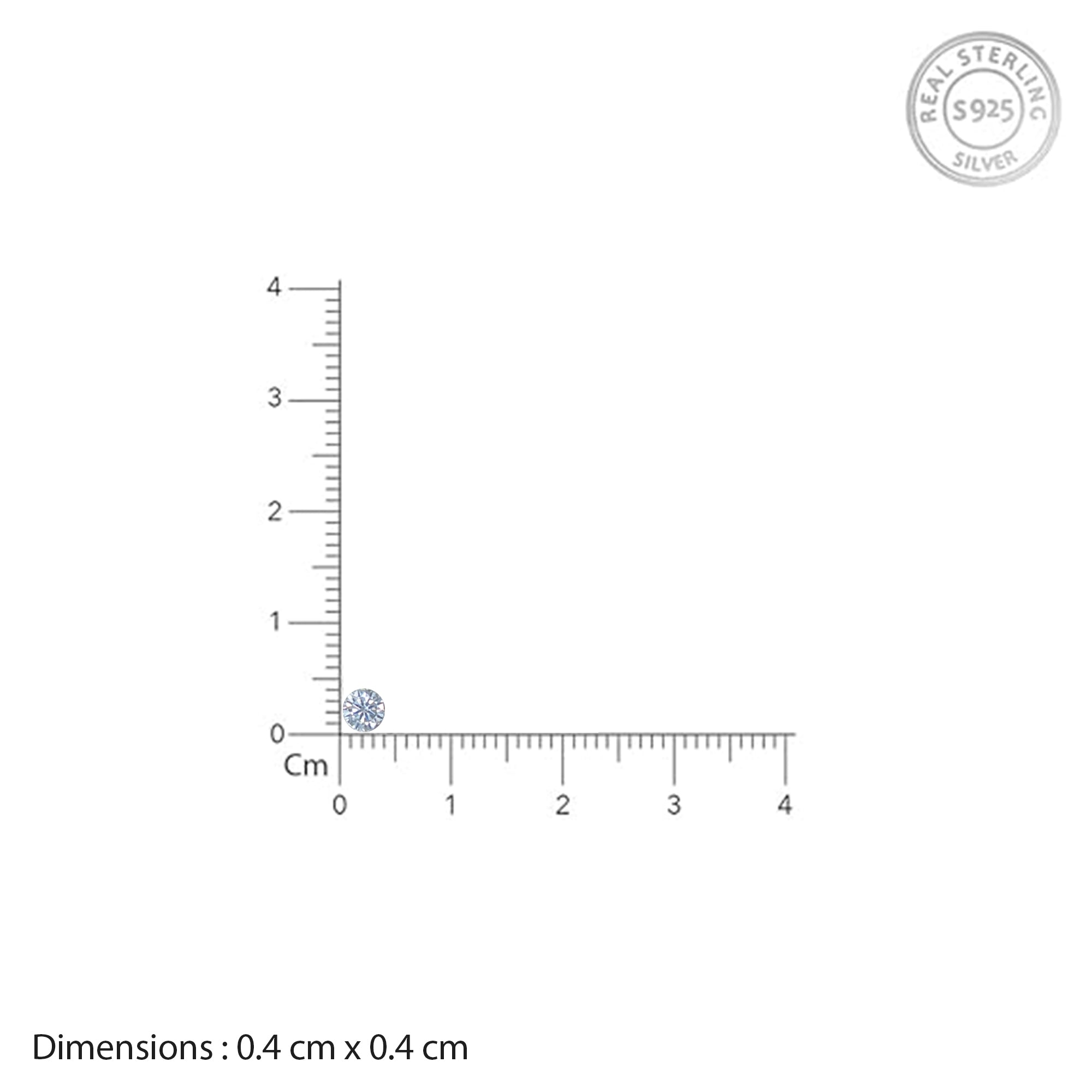 Classic Round Solitaire Nose Pin in 925 Sterling Silver