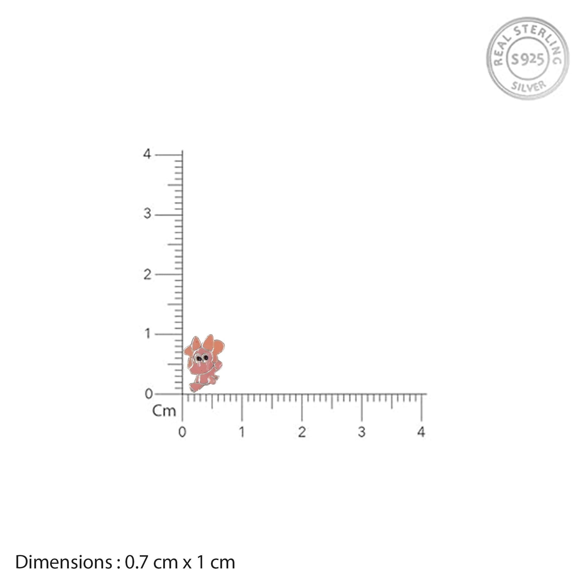 Cute Pink Cartoon Stud Earrings for Kids | 925 Sterling Silver Enamel Earrings