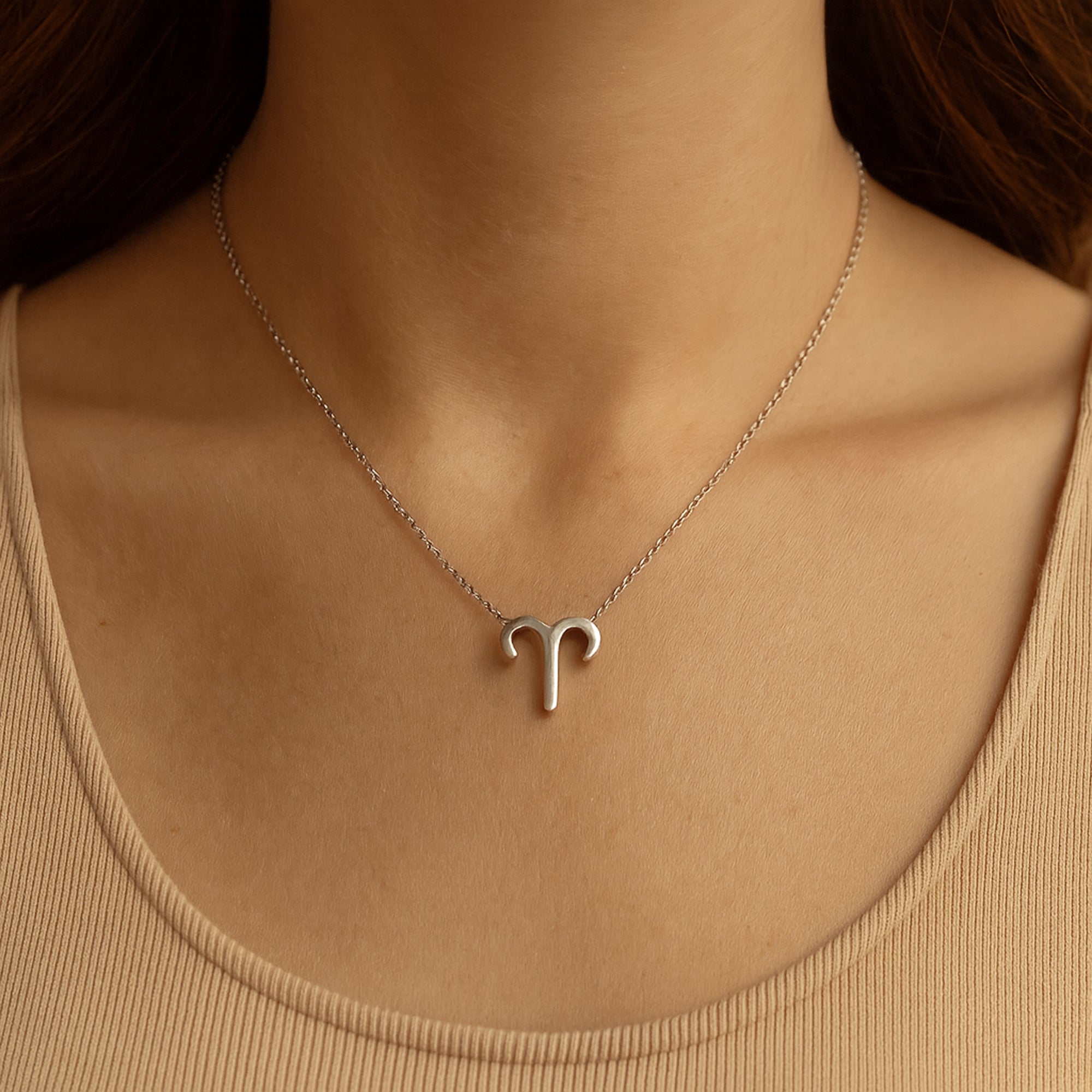 TVISVA JEWELS 925 Sterling Silver Aries Zodiac Pendant Necklace for Women & Girls
