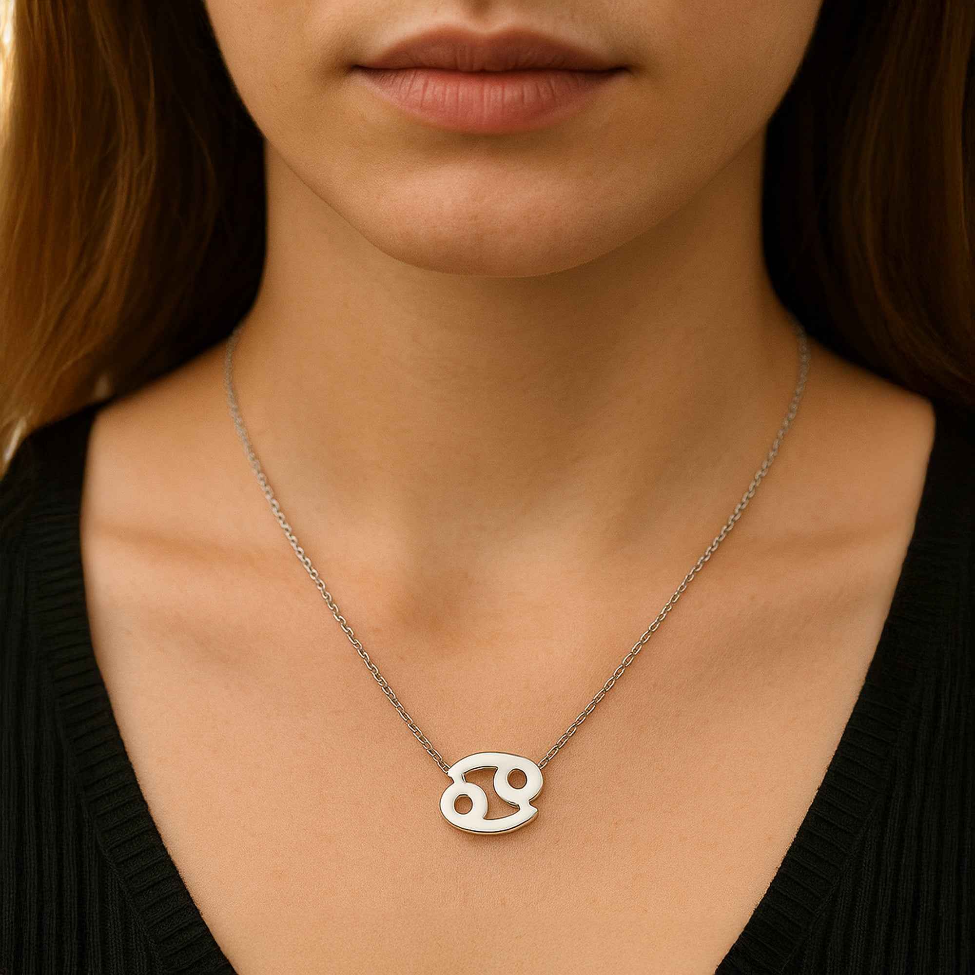 TVISVA JEWELS 925 Sterling Silver Cancer Zodiac Pendant Necklace for Women & Girls