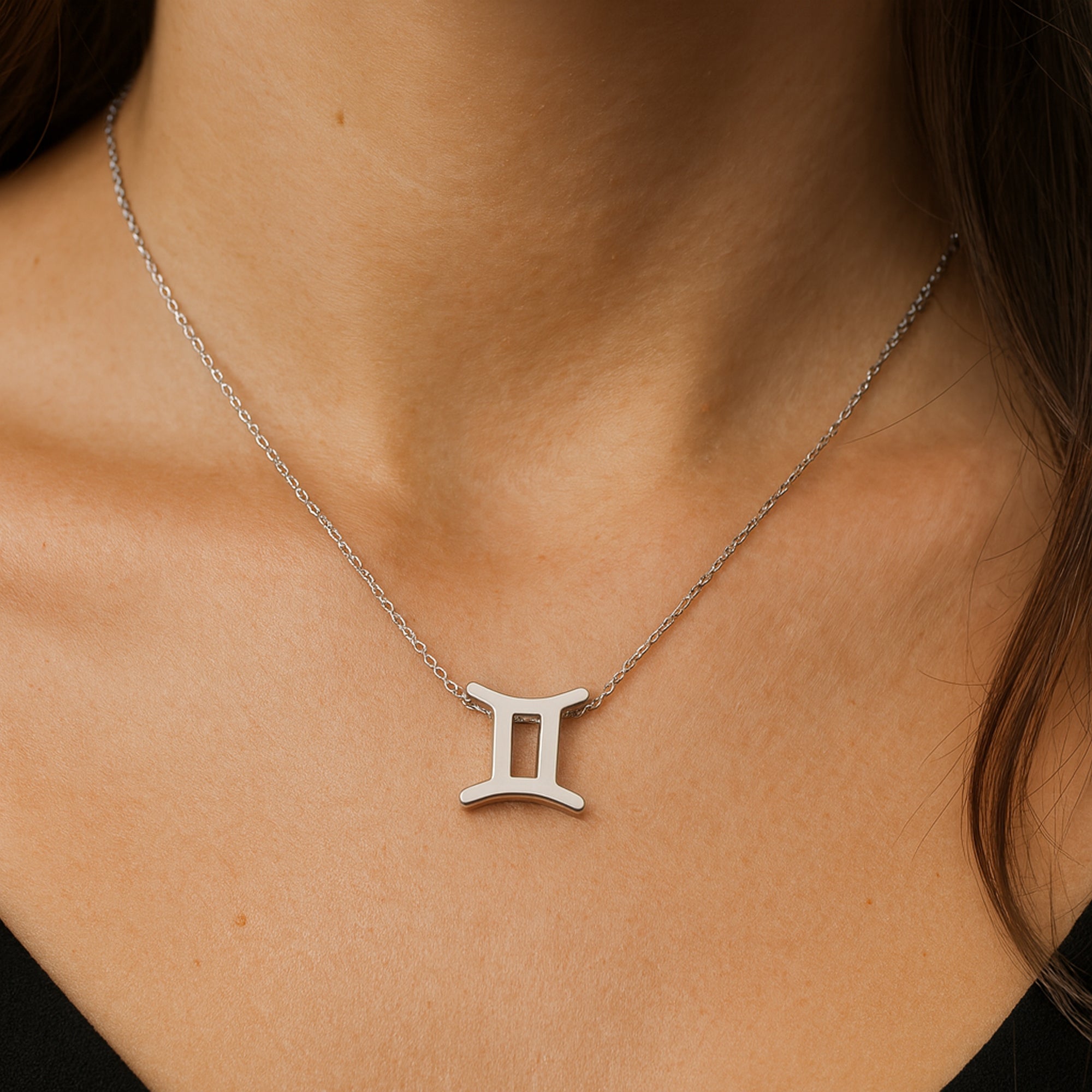 TVISVA JEWELS 925 Sterling Silver Gemini Zodiac Pendant Necklace for Women & Girls