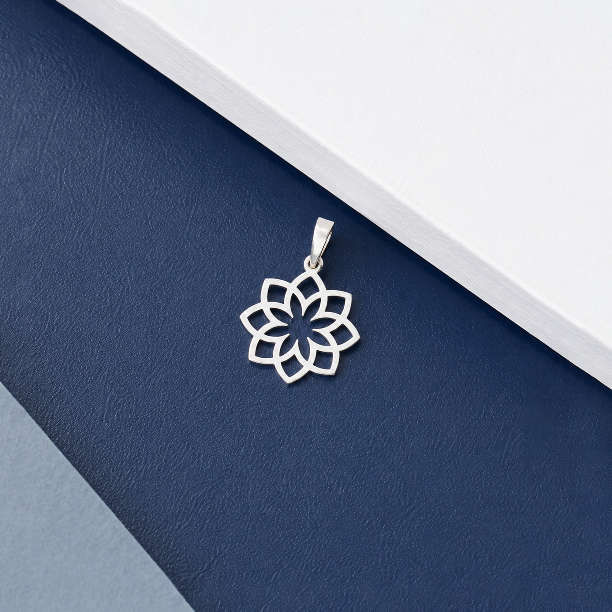 925 Sterling Silver Lotus Flower Pendant Necklace | Openwork Floral Charm | Minimalist Everyday Jewelry