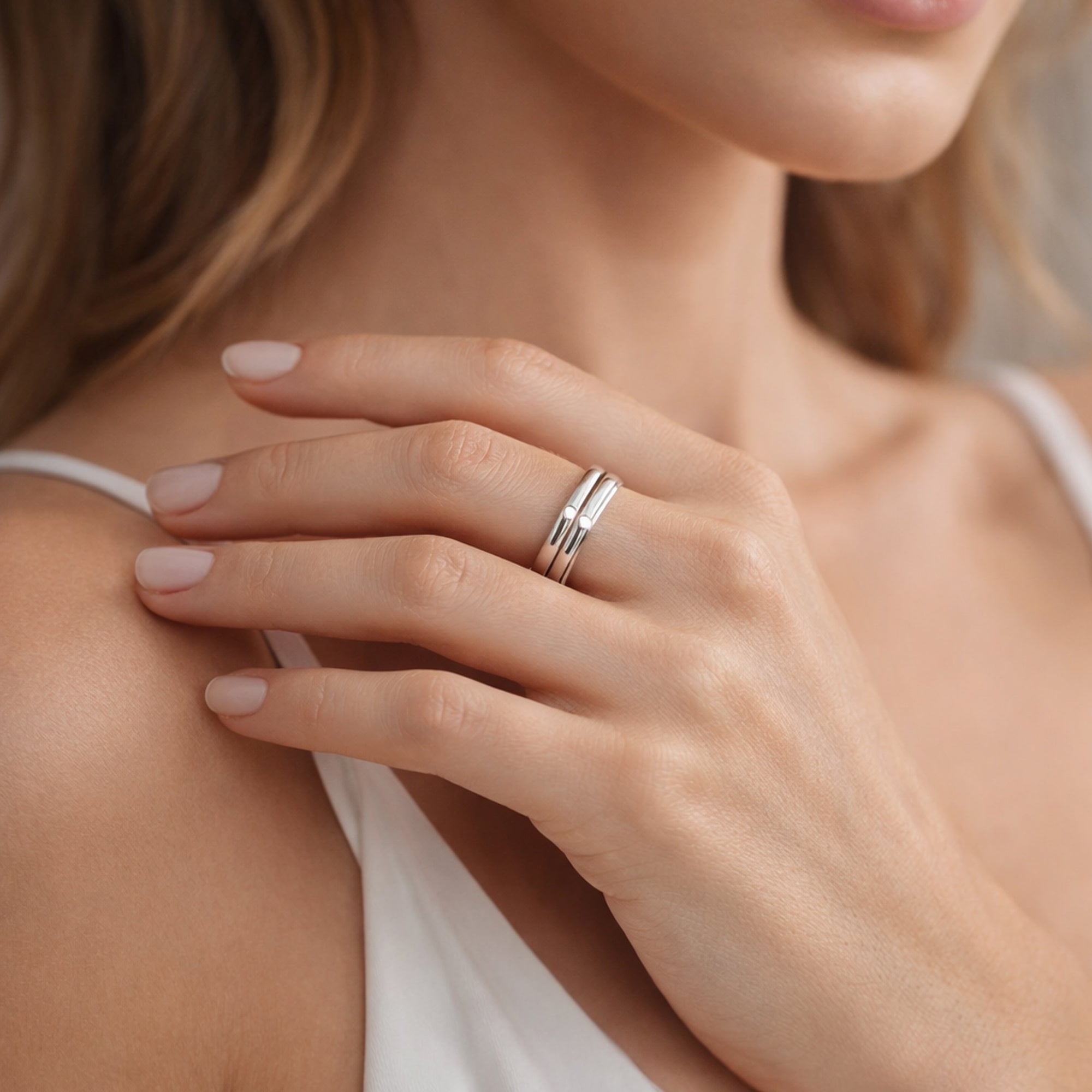 925 Sterling Silver Adjustable Minimal Groove Ring for Women | Open Band Modern Statement Ring