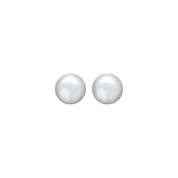 Elegant White Pearl Stud Earrings for Women & Girls | Classic Round Freshwater Pearl Earrings