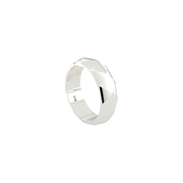 925 Sterling Silver Geometric Band Ring