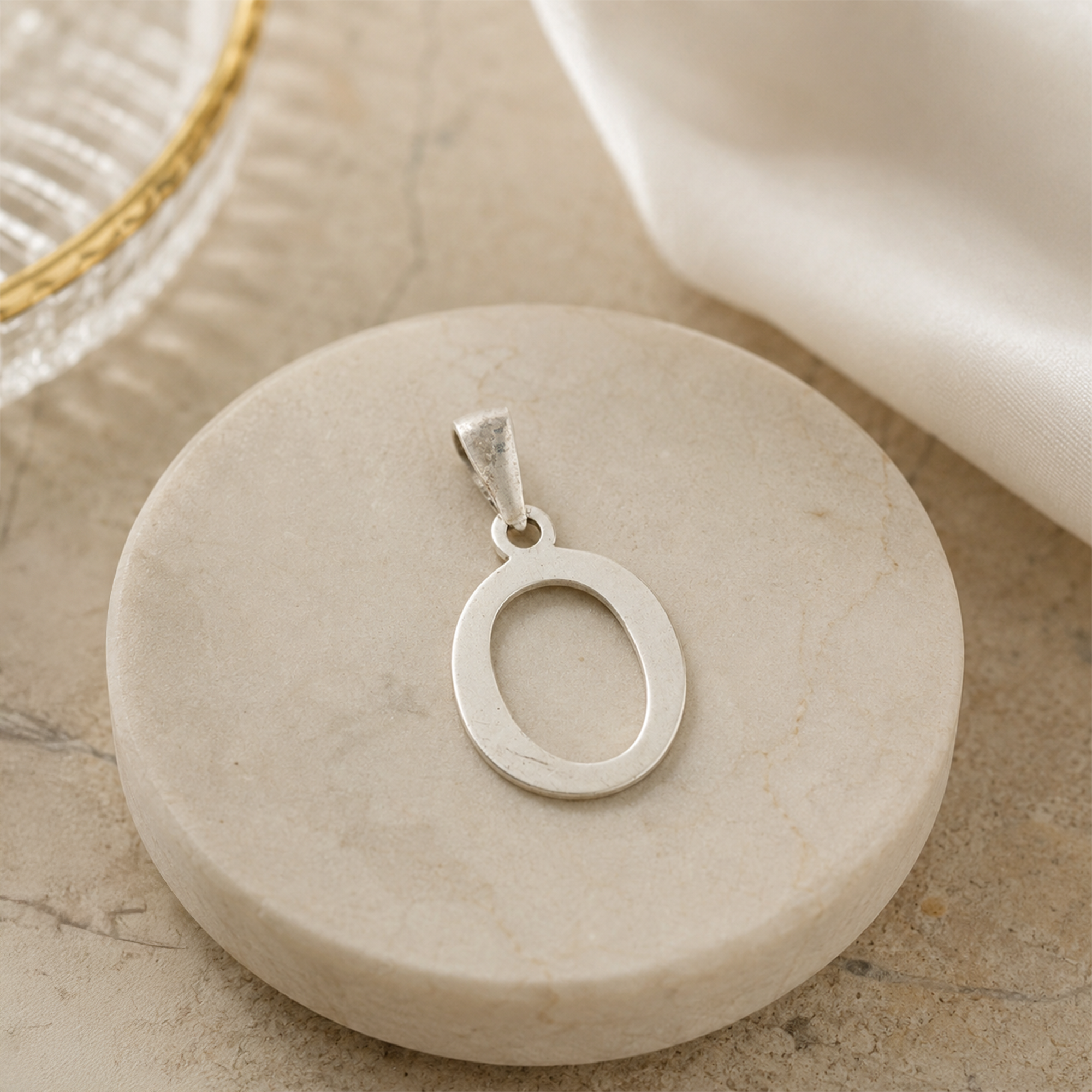 925 Sterling Silver Oval Pendant | Minimalist Open Oval Pendant | Elegant Everyday Silver Jewelry