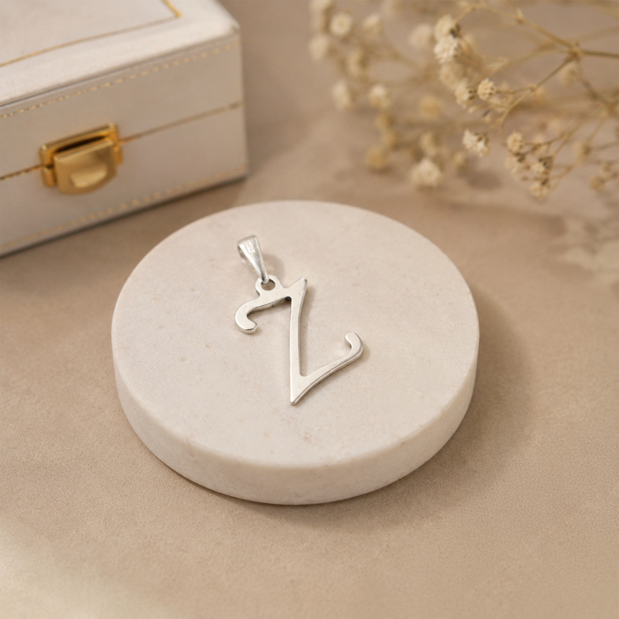 925 Sterling Silver Z Initial Pendant | Personalized Alphabet Necklace Charm | Elegant Letter Z Pendant